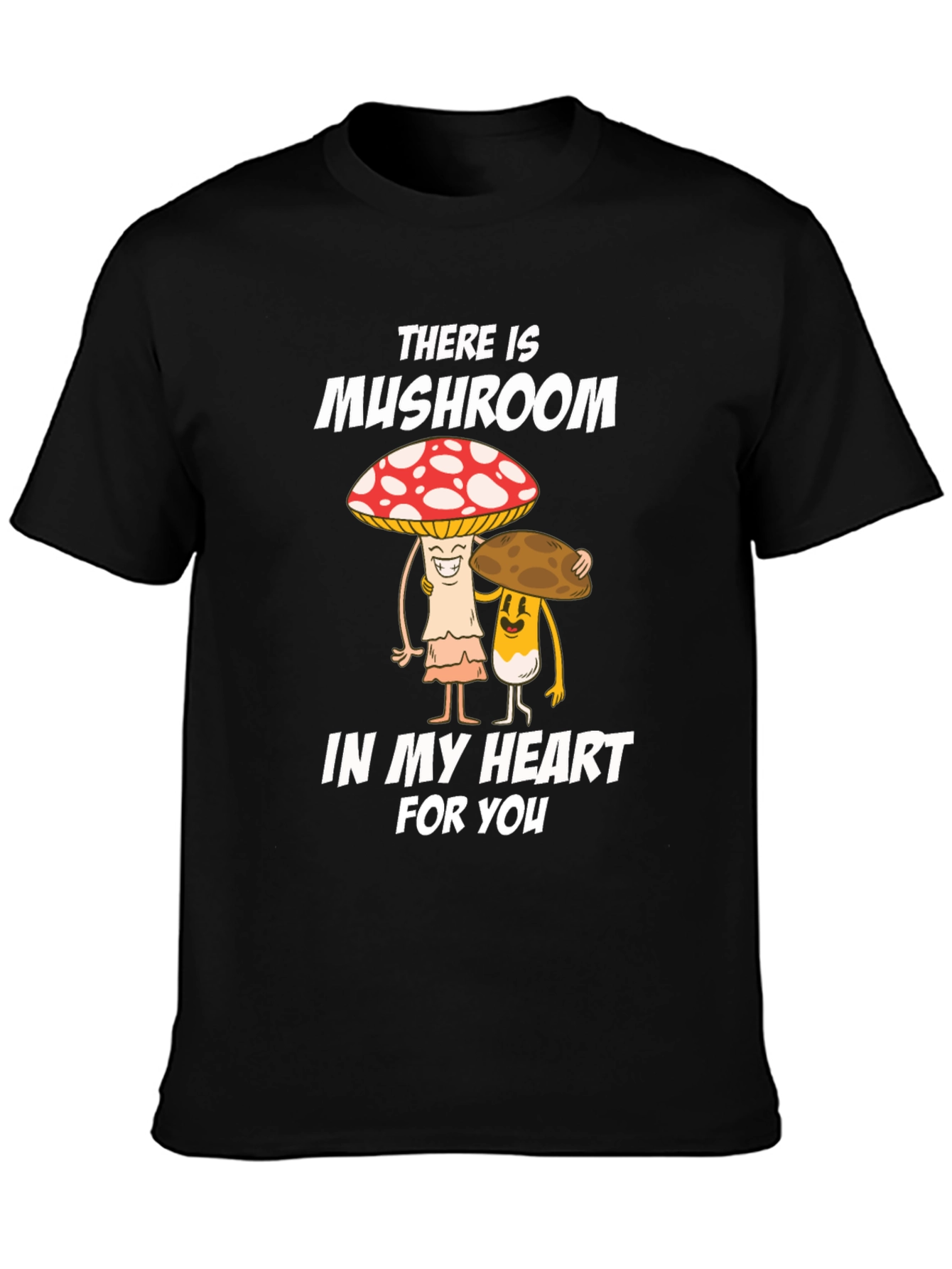 Mushroom Heart Graphic Tee - Cute Cartoon Design