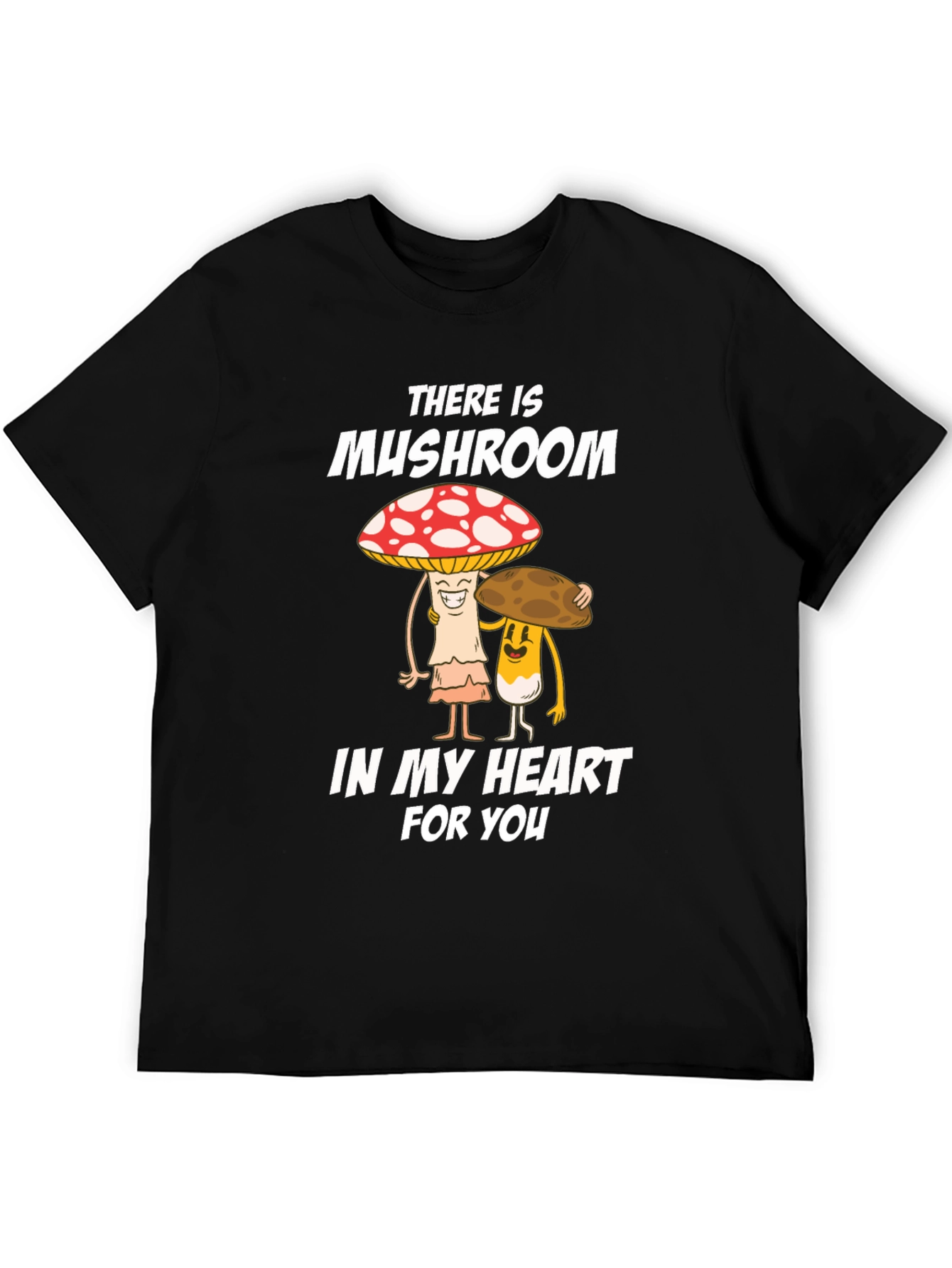 Mushroom Heart Graphic Tee - Cute Cartoon Design