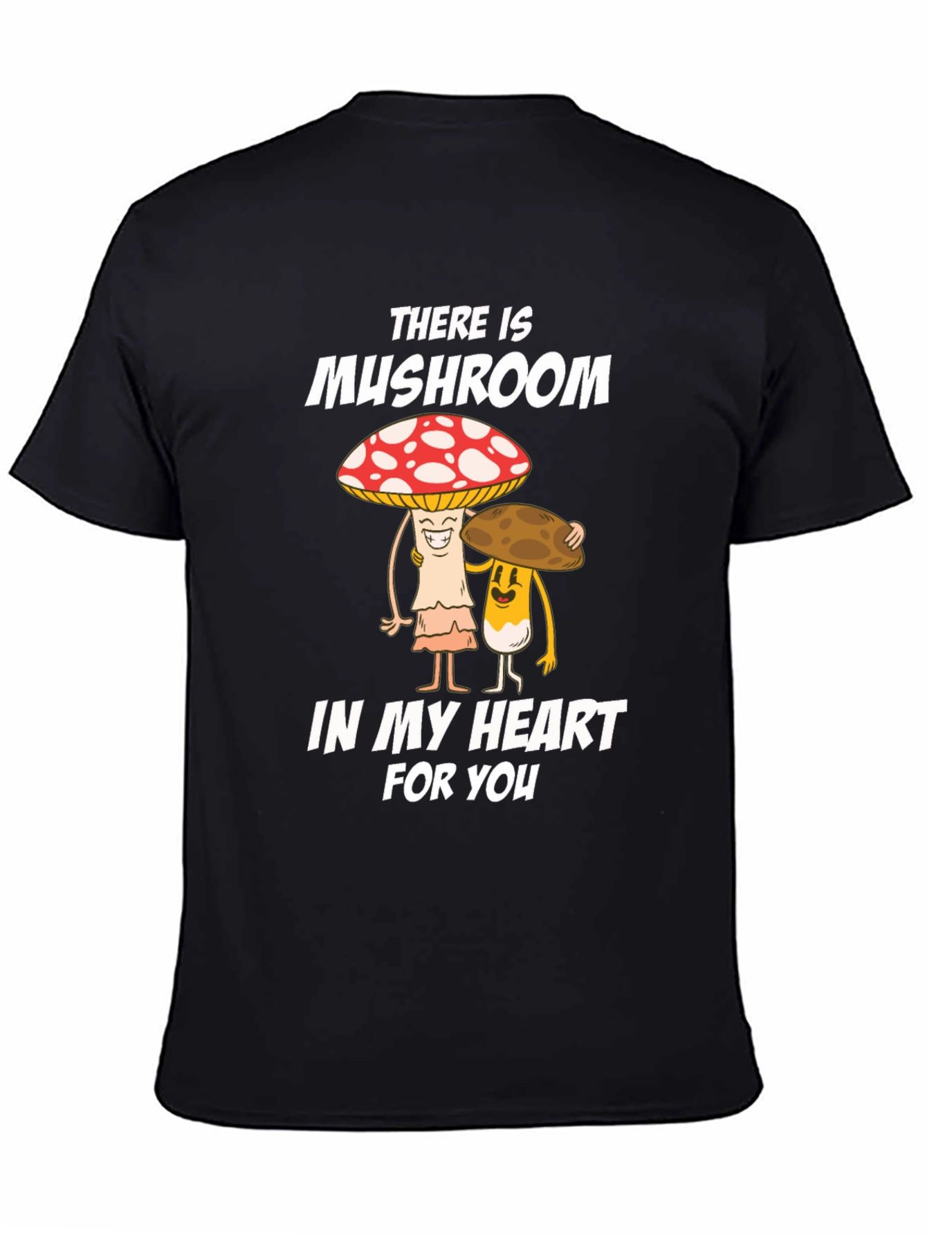 Mushroom Heart Graphic Tee - Cute Cartoon Design