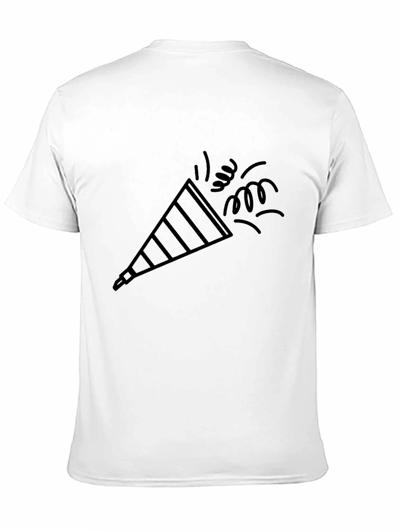 Party Popper Graphic Tee - Black Cotton Comfort