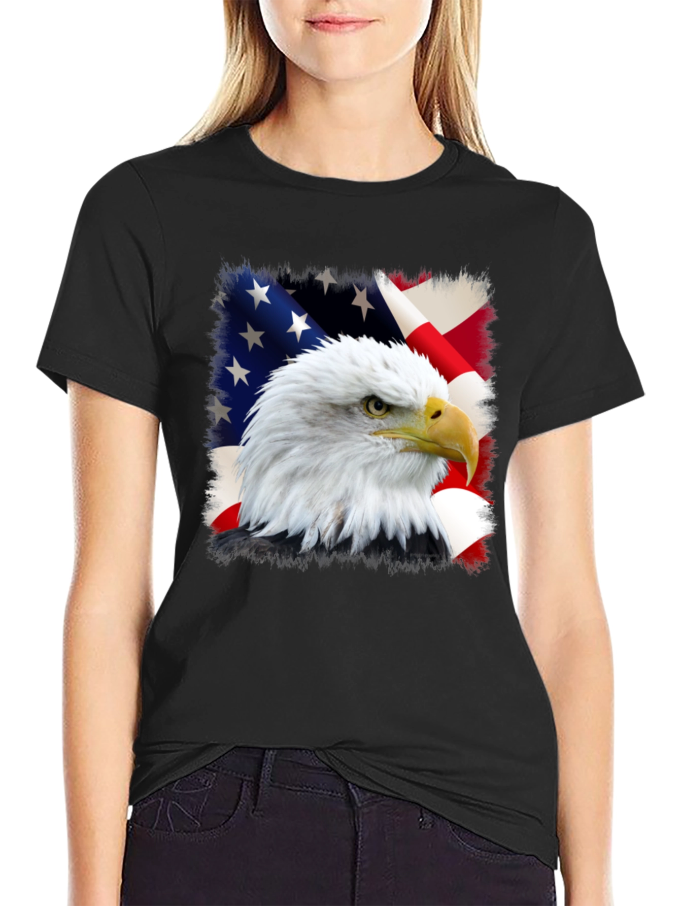 Eagle and US Flag Graphic Tee