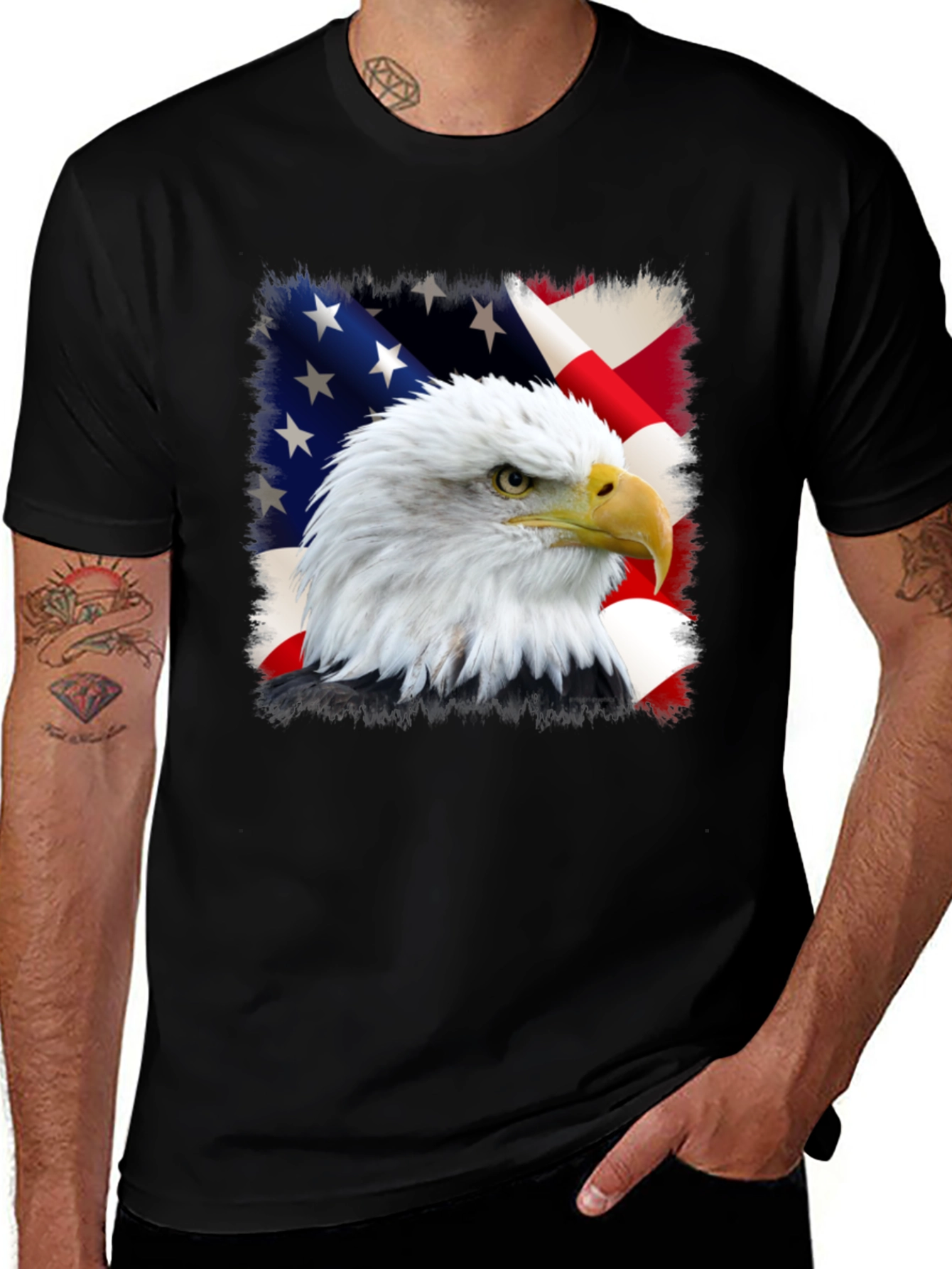 Eagle and US Flag Graphic Tee