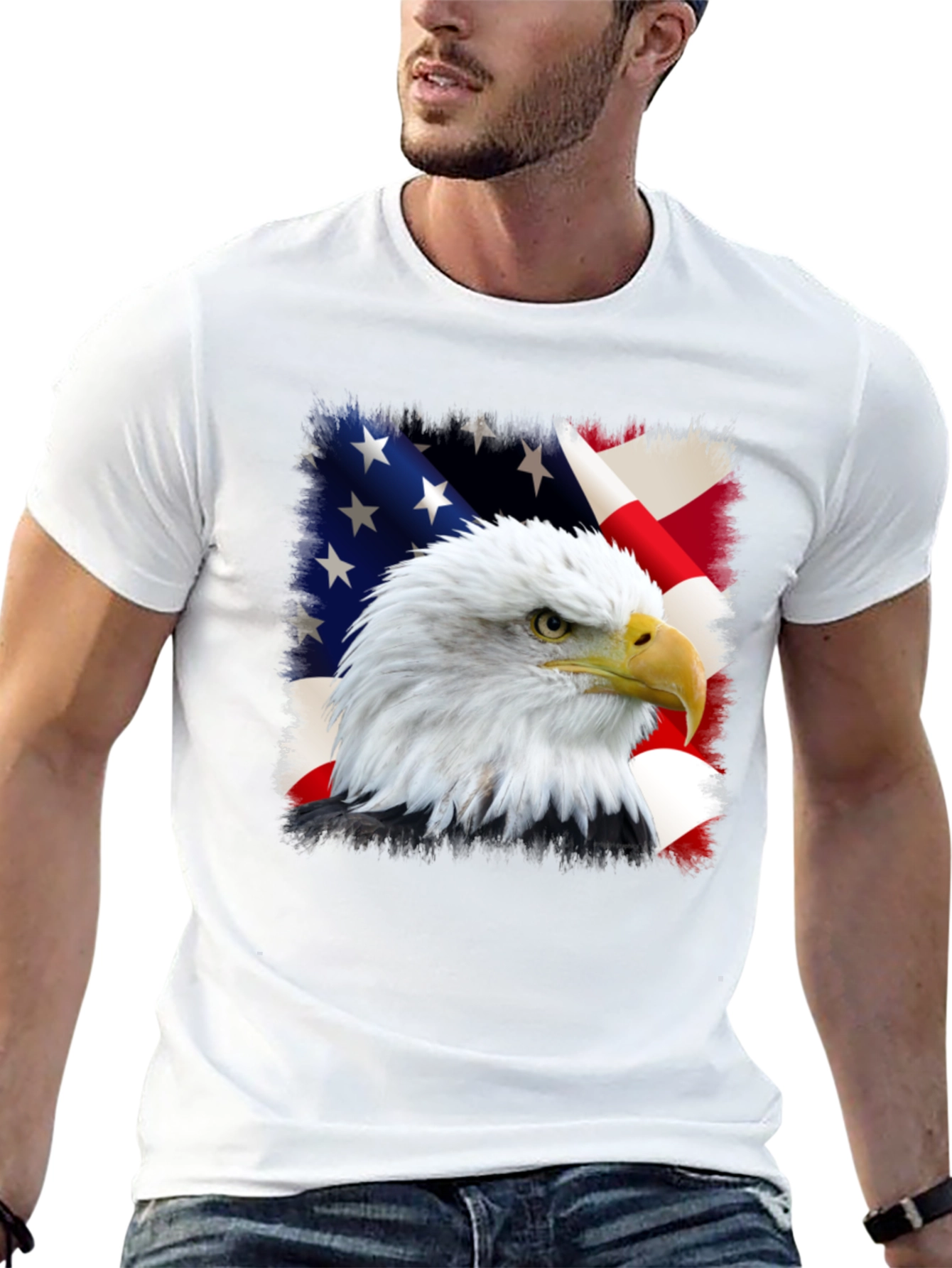 Eagle and US Flag Graphic Tee