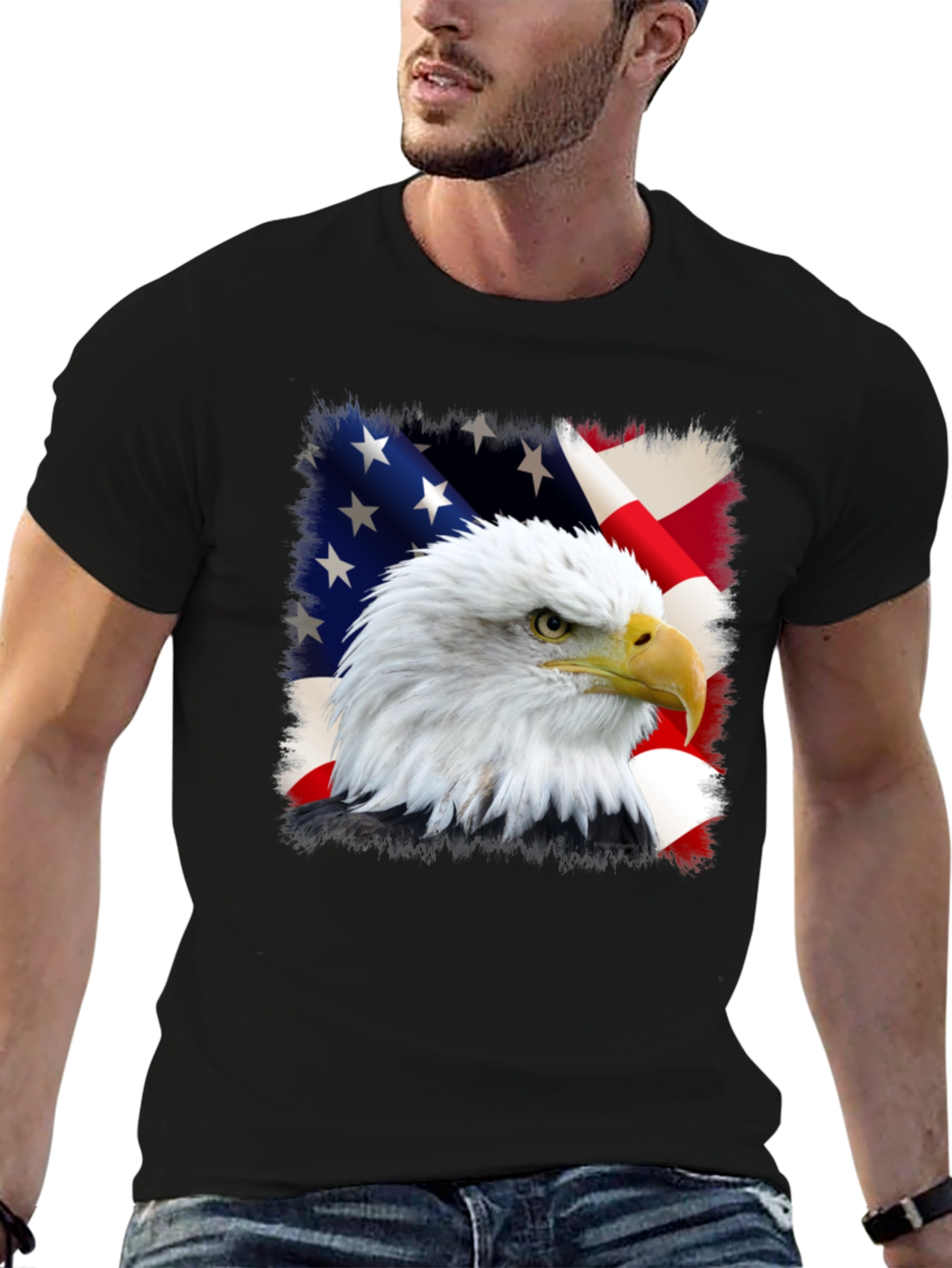 Eagle and US Flag Graphic Tee