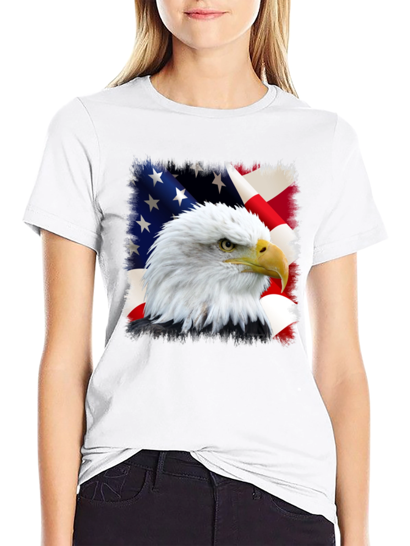 Eagle and US Flag Graphic Tee