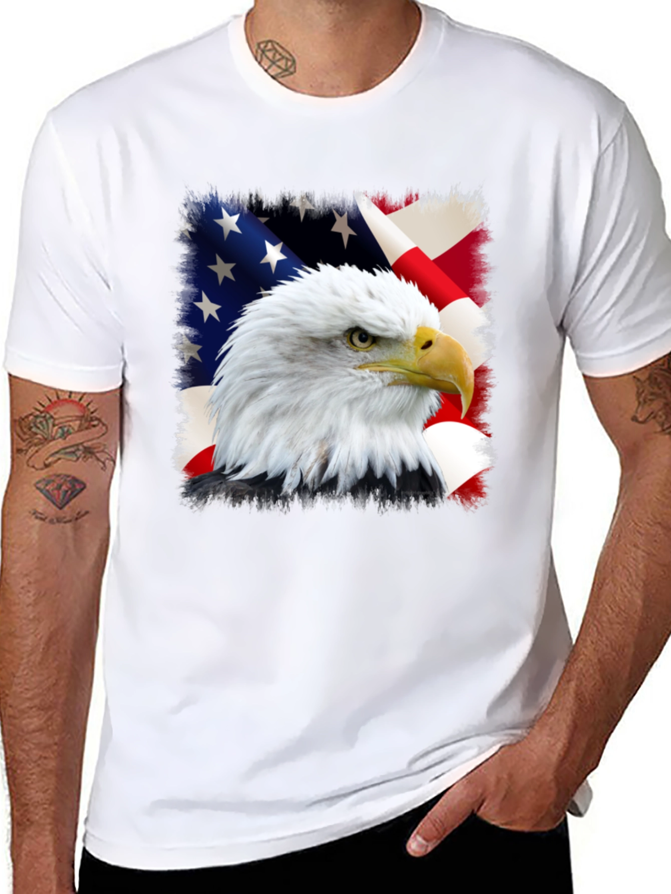 Eagle and US Flag Graphic Tee