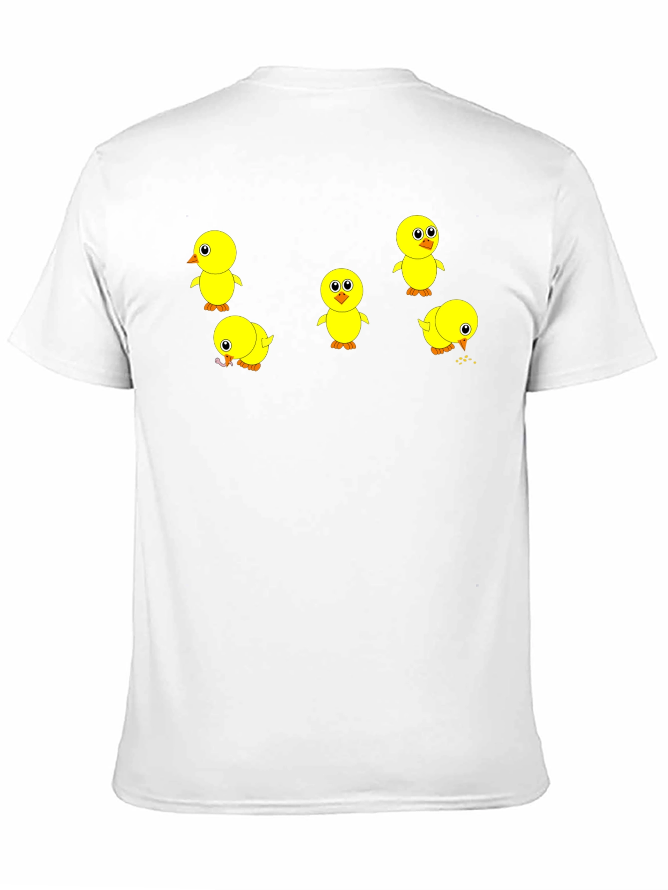 Cute Chick Print Black T-Shirt