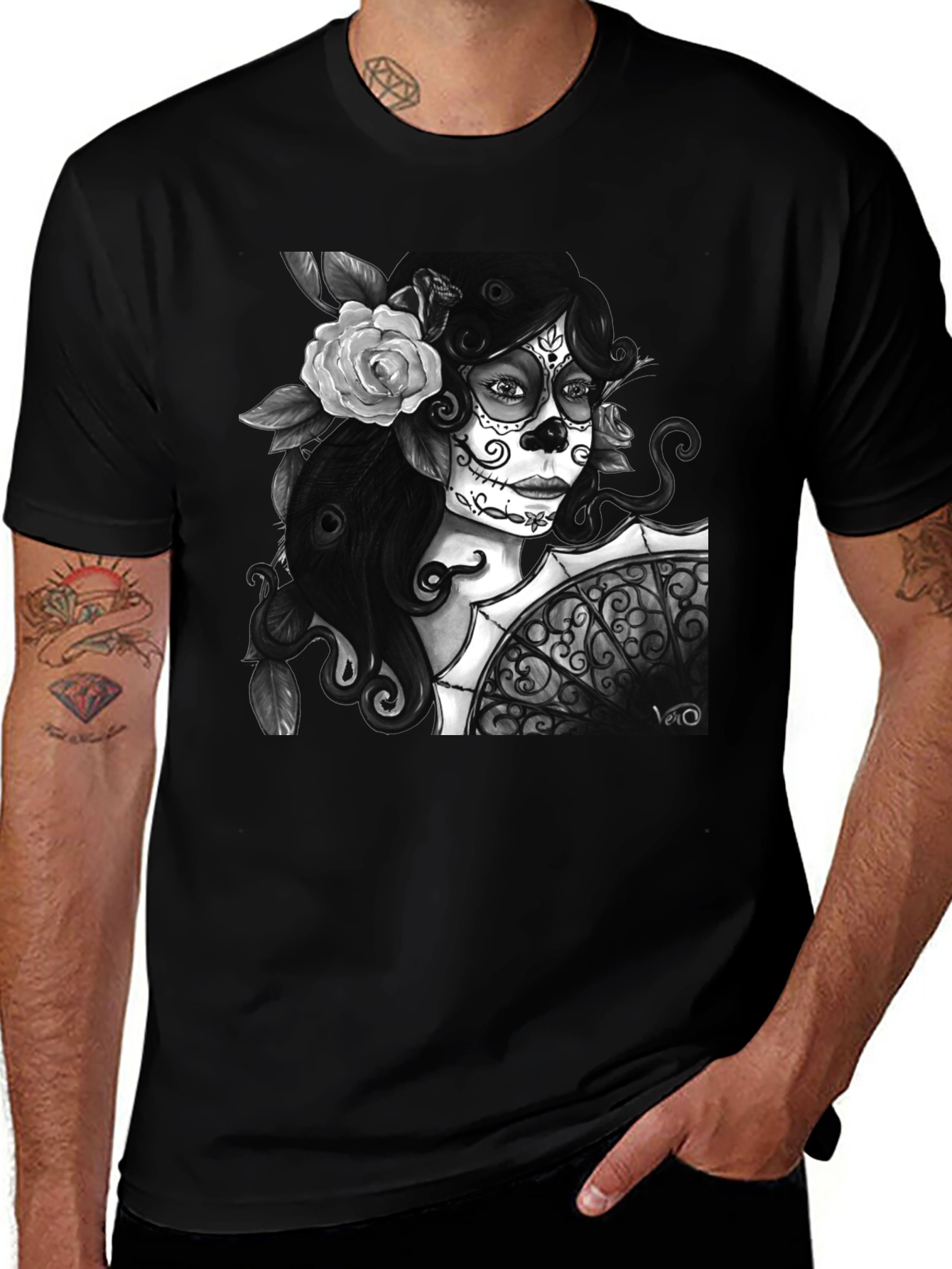Day of the Dead T-Shirt - Sugar Skull Woman