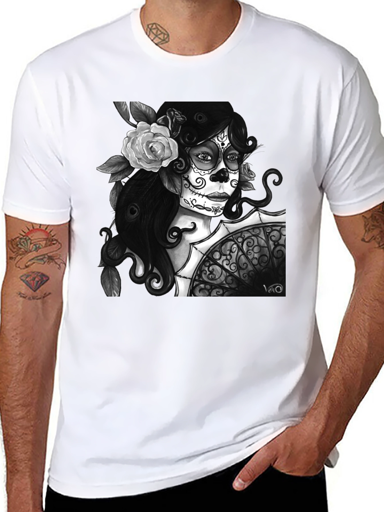 Day of the Dead T-Shirt - Sugar Skull Woman