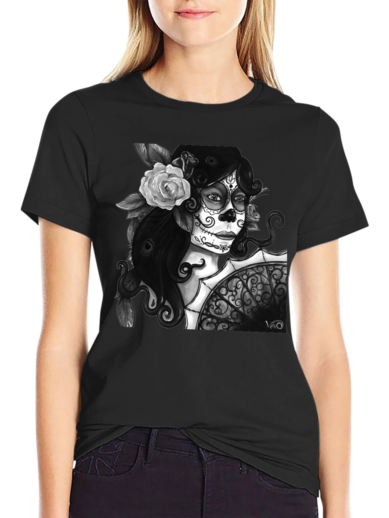 Day of the Dead T-Shirt - Sugar Skull Woman