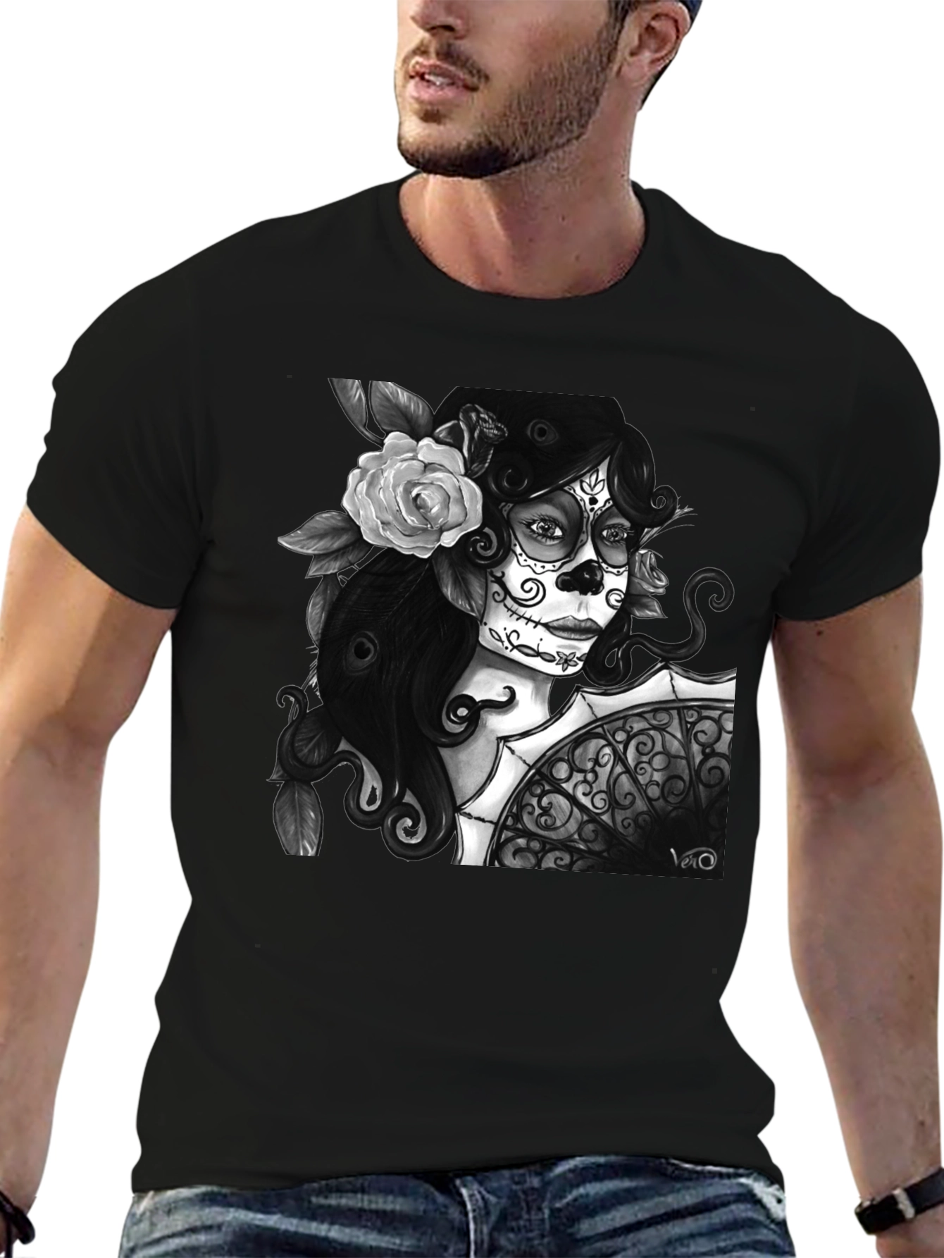 Day of the Dead T-Shirt - Sugar Skull Woman