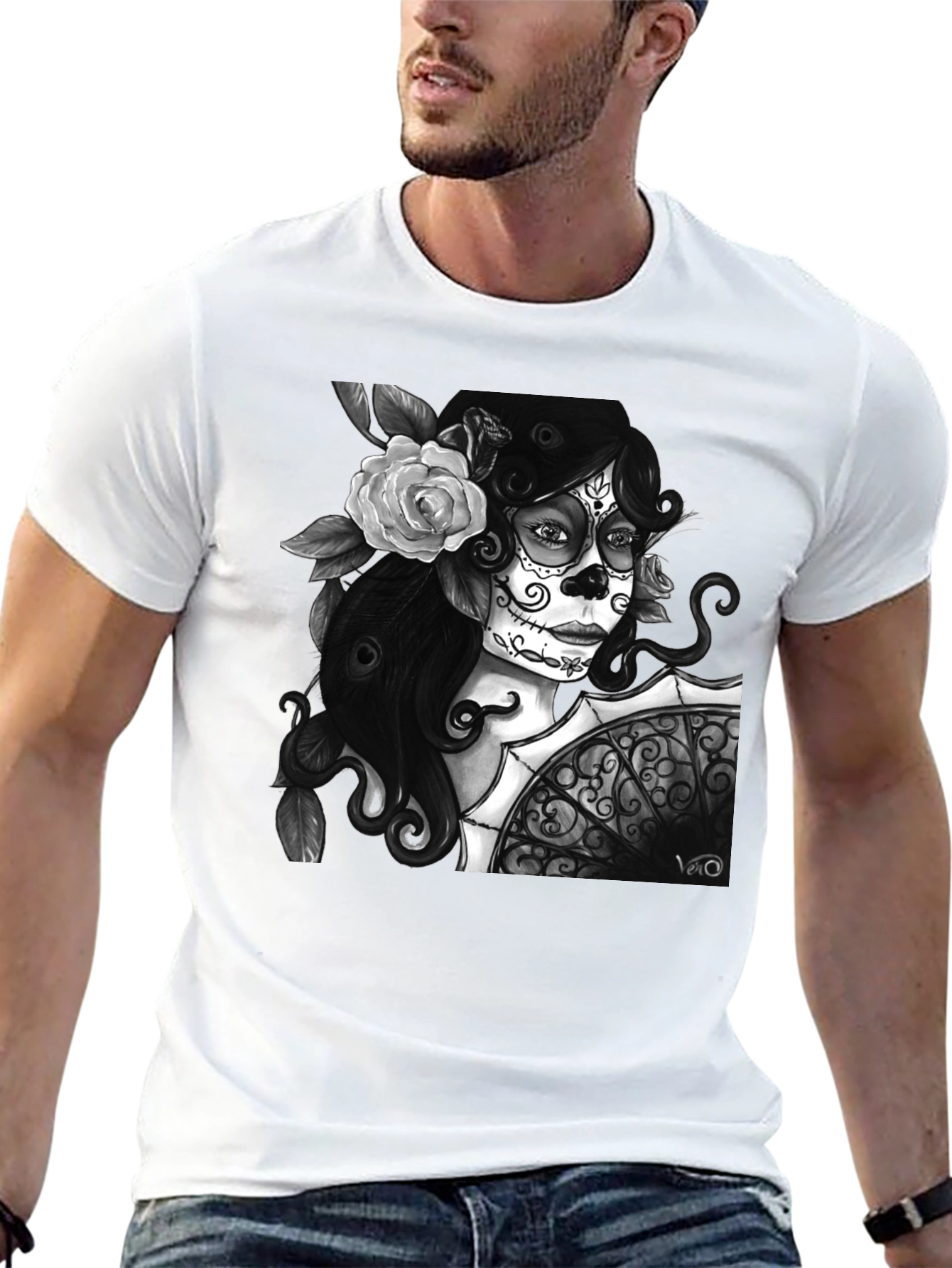 Day of the Dead T-Shirt - Sugar Skull Woman