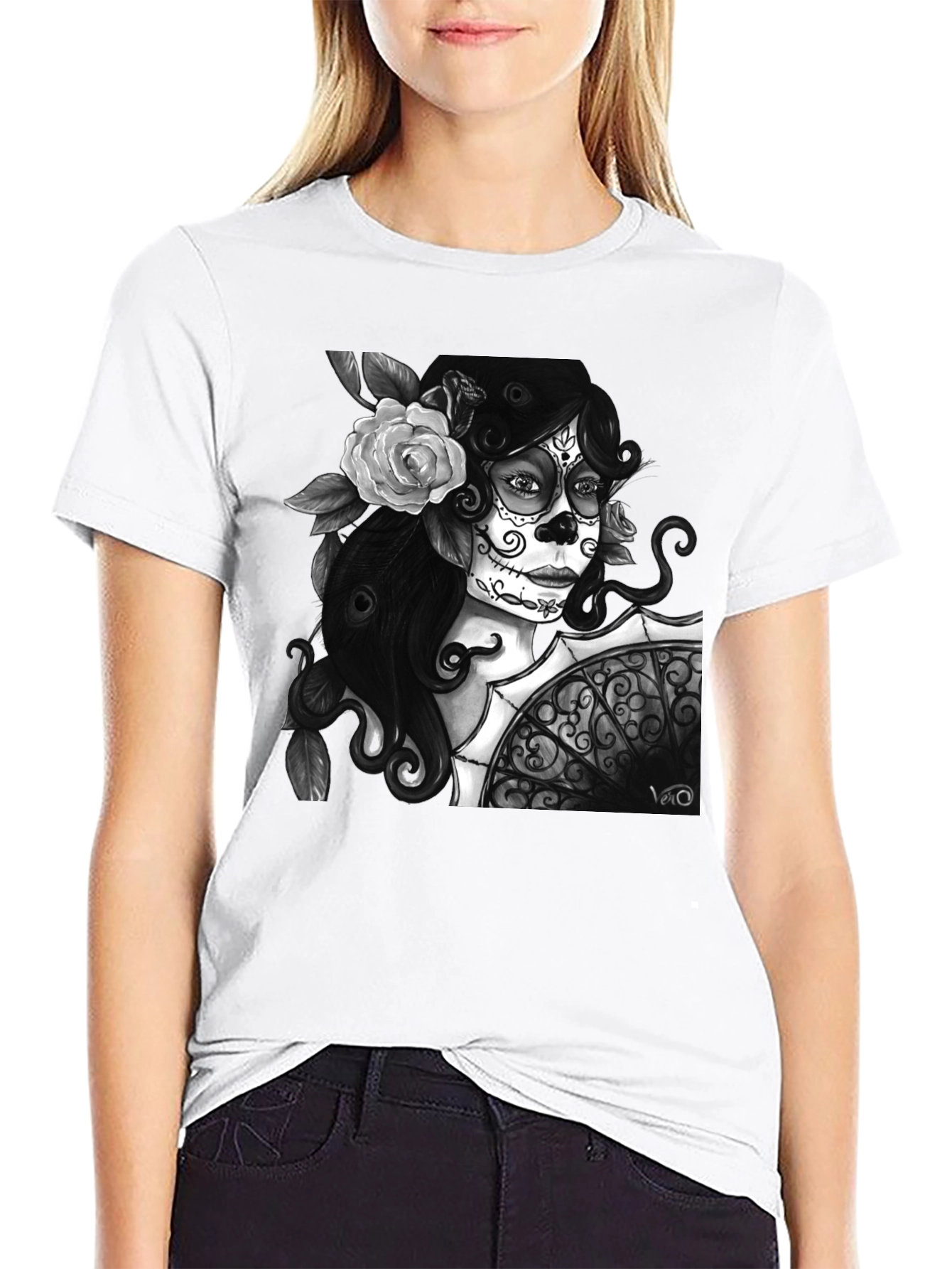 Day of the Dead T-Shirt - Sugar Skull Woman