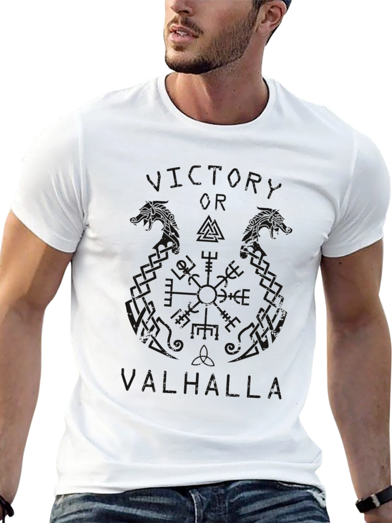 Valhalla Graphic Tee - Black Viking T-Shirt