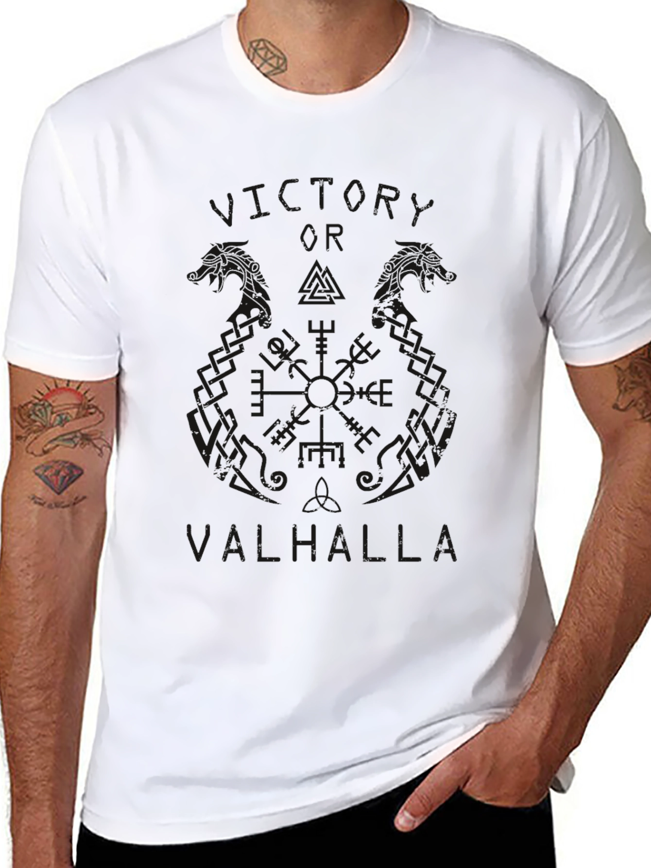 Valhalla Graphic Tee - Black Viking T-Shirt