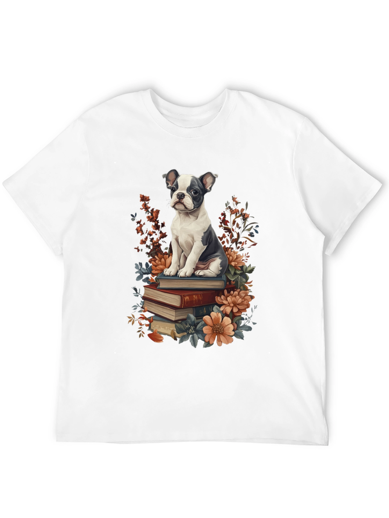 Dog on Books Graphic Tee