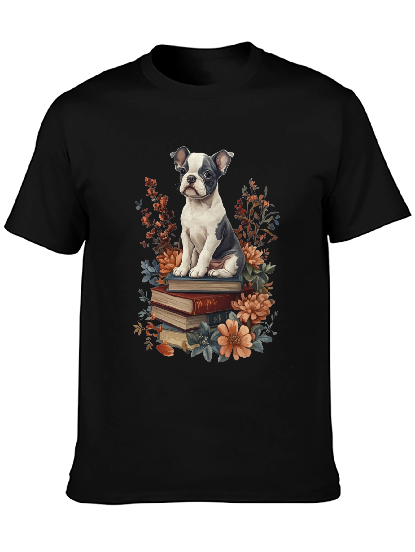 Dog on Books Graphic Tee