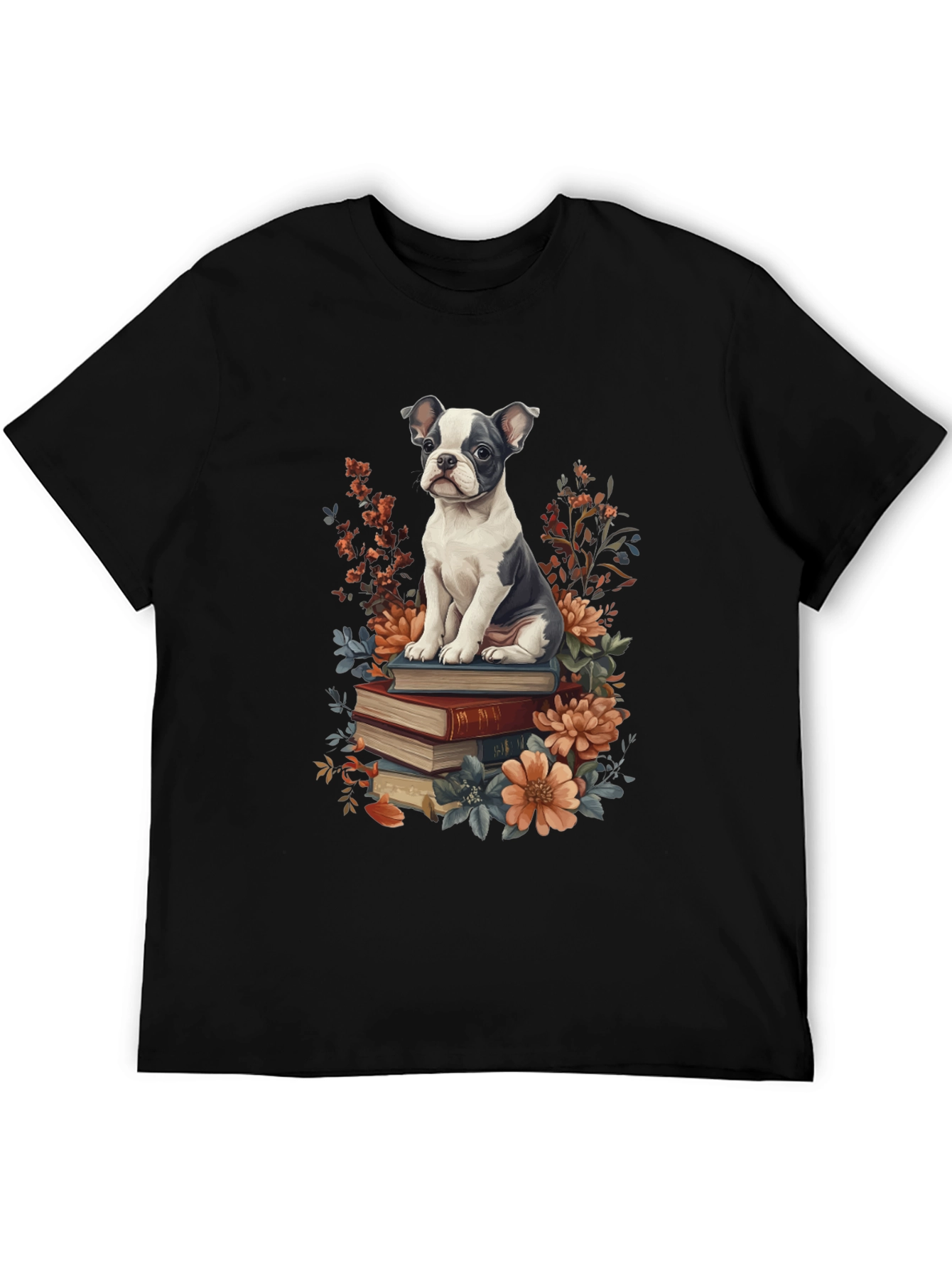 Dog on Books Graphic Tee