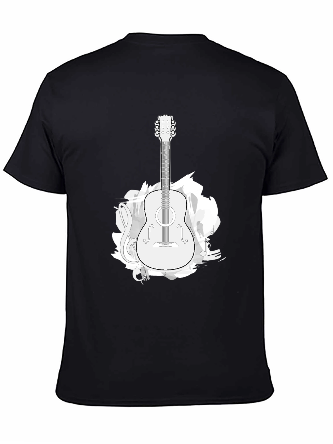 Guitar Music Graphic T-Shirt - Black