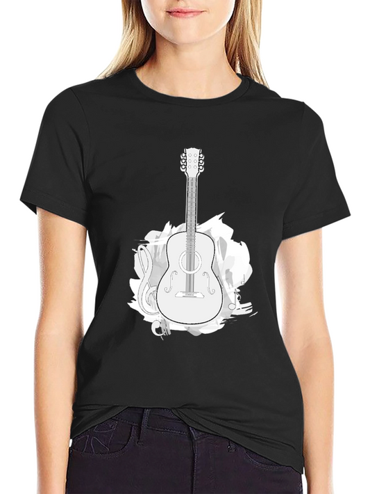Guitar Music Graphic T-Shirt - Black