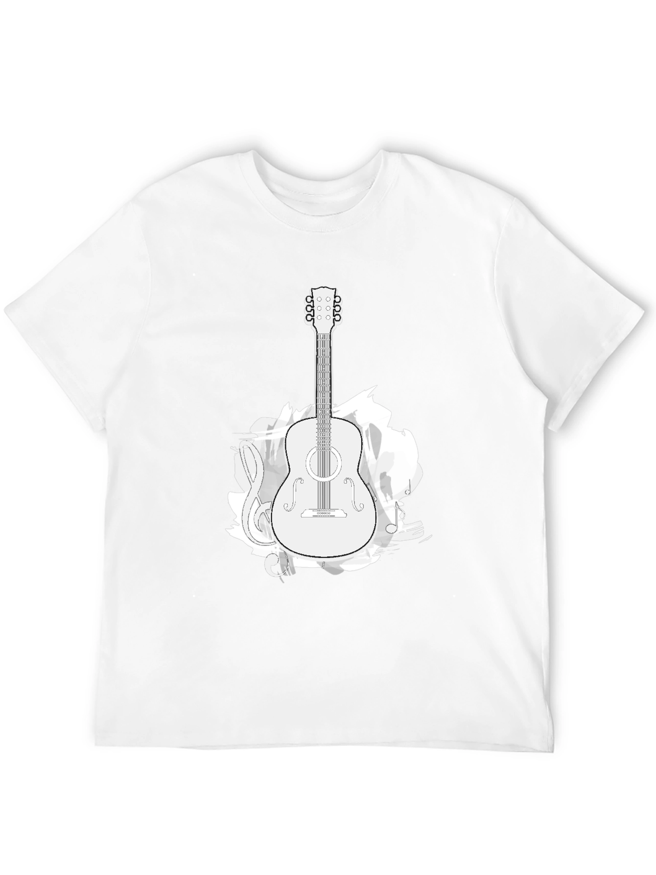 Guitar Music Graphic T-Shirt - Black