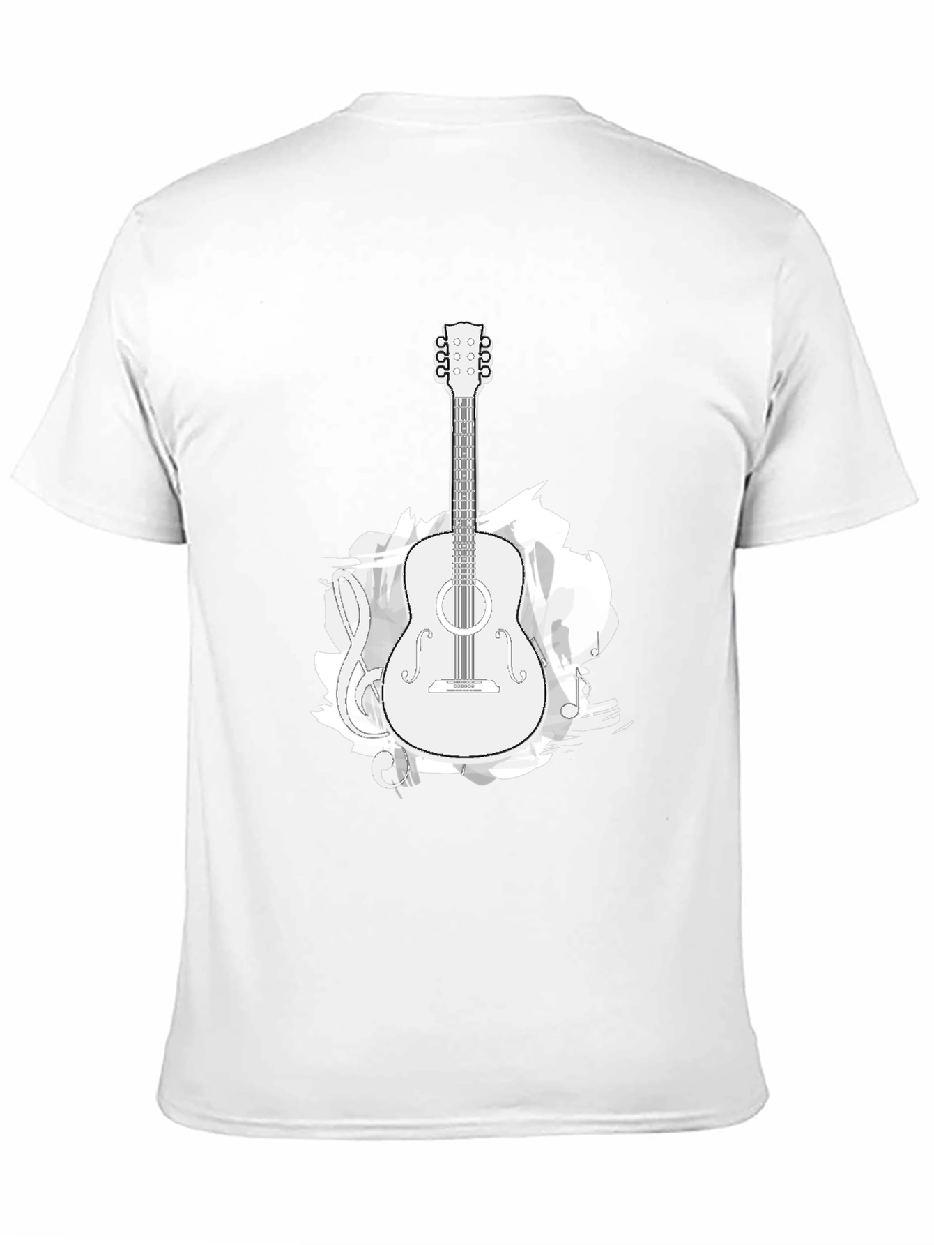 Guitar Music Graphic T-Shirt - Black