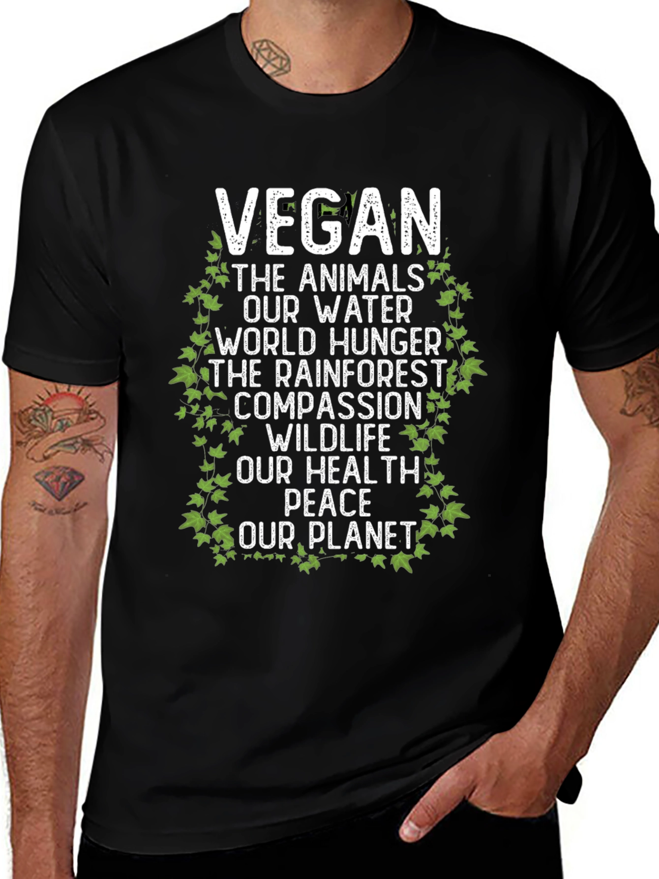 Vegan T-Shirt - Animals Water Planet
