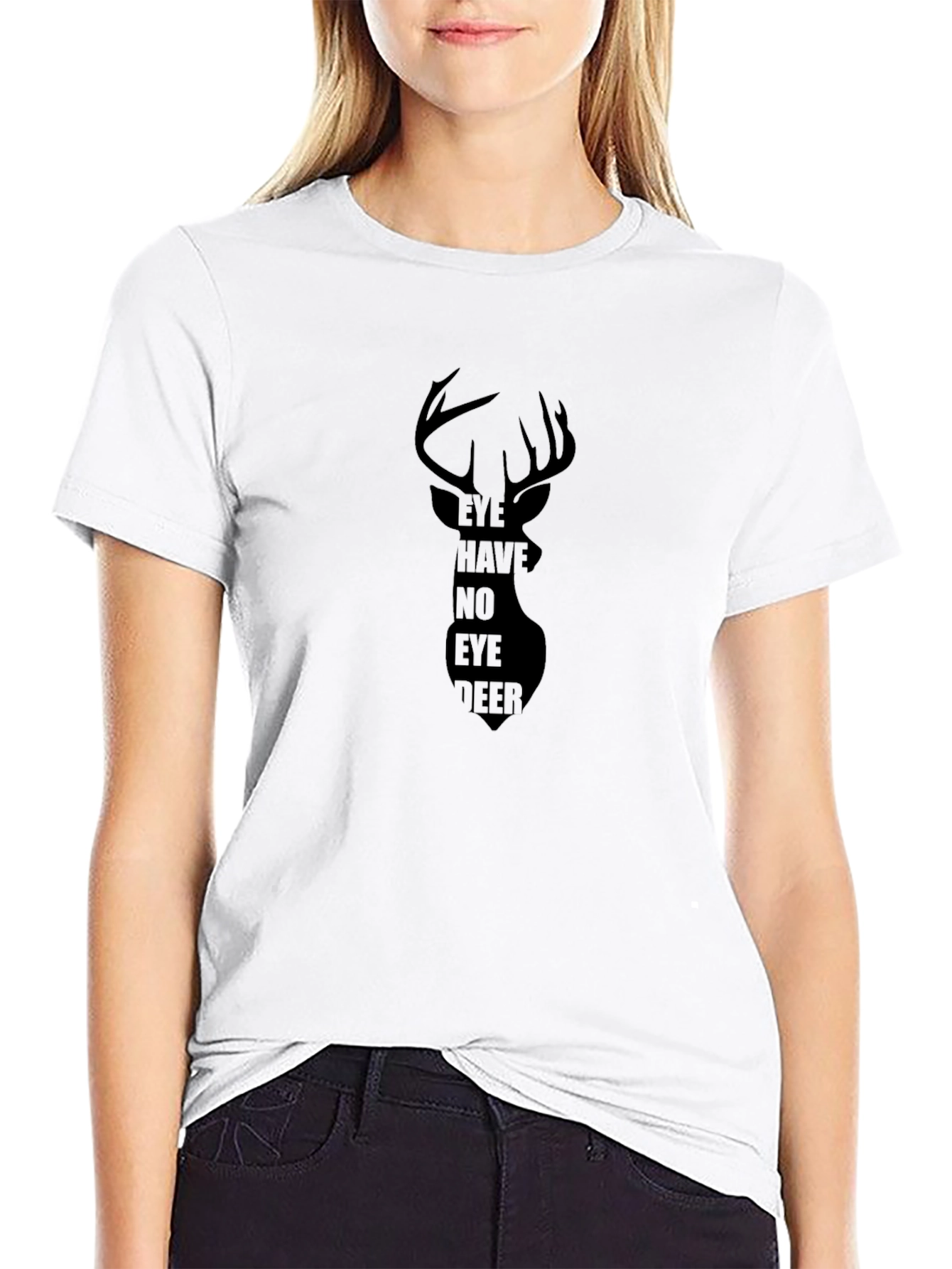 Eye Have No Eye Deer Mens Black T-Shirt
