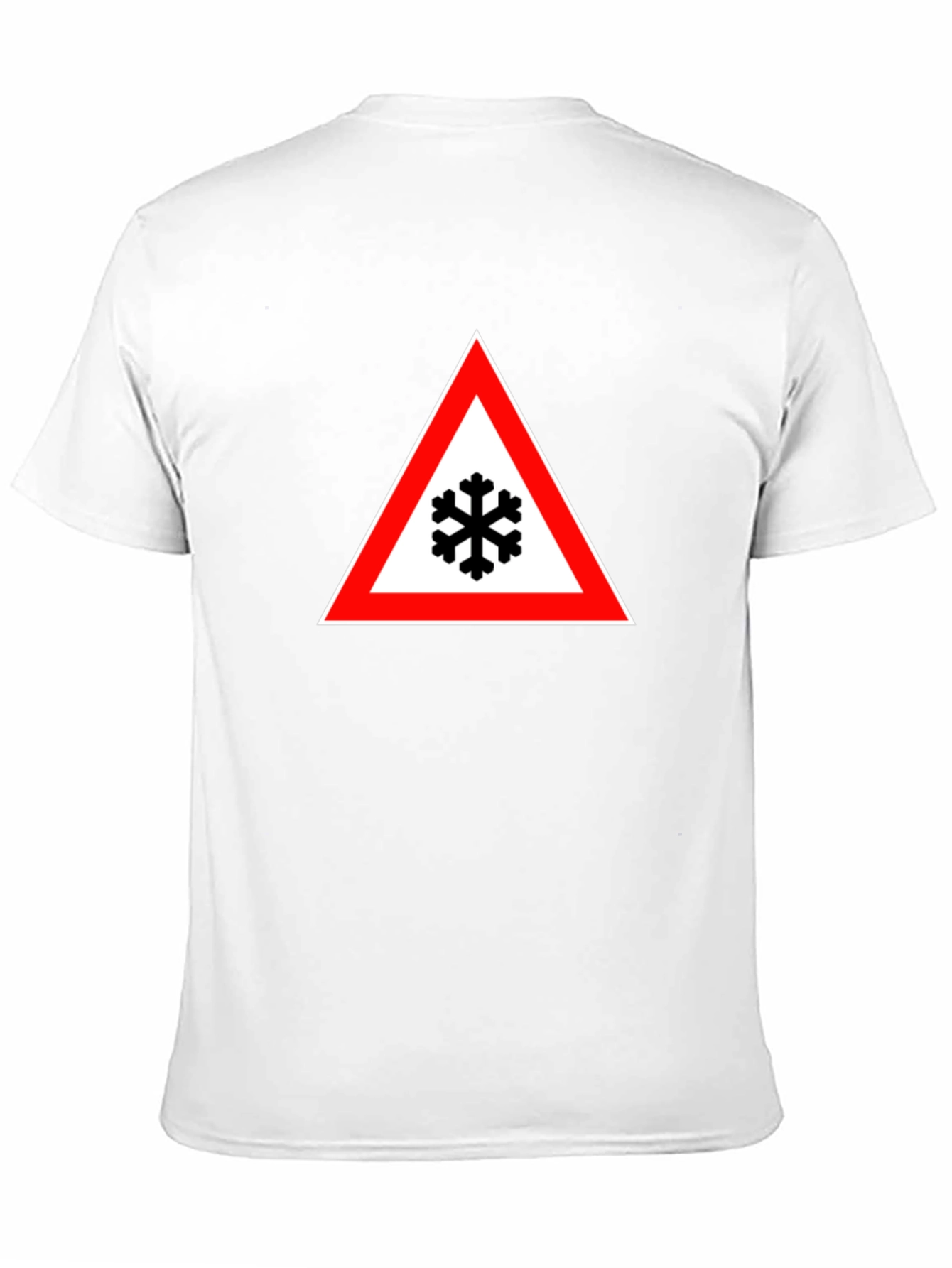 Snowflake Warning Sign Black T-Shirt