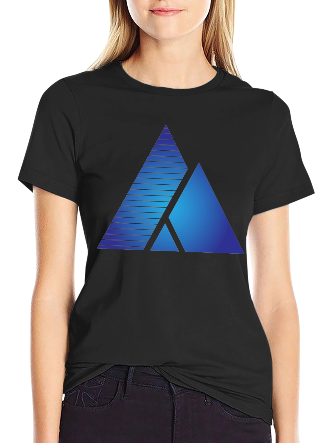 Geometric Gradient Triangle T-Shirt - Modern Design