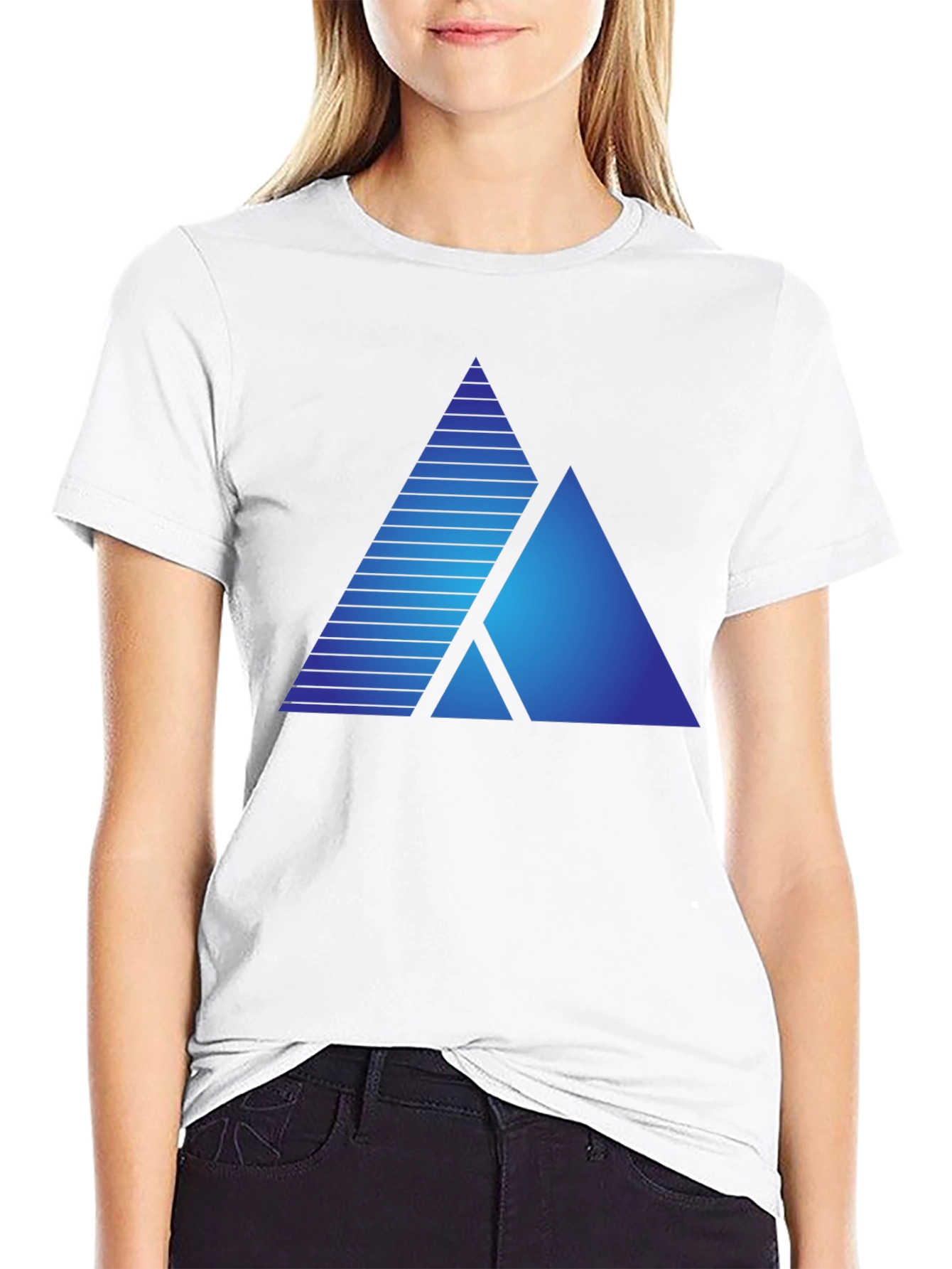 Geometric Gradient Triangle T-Shirt - Modern Design