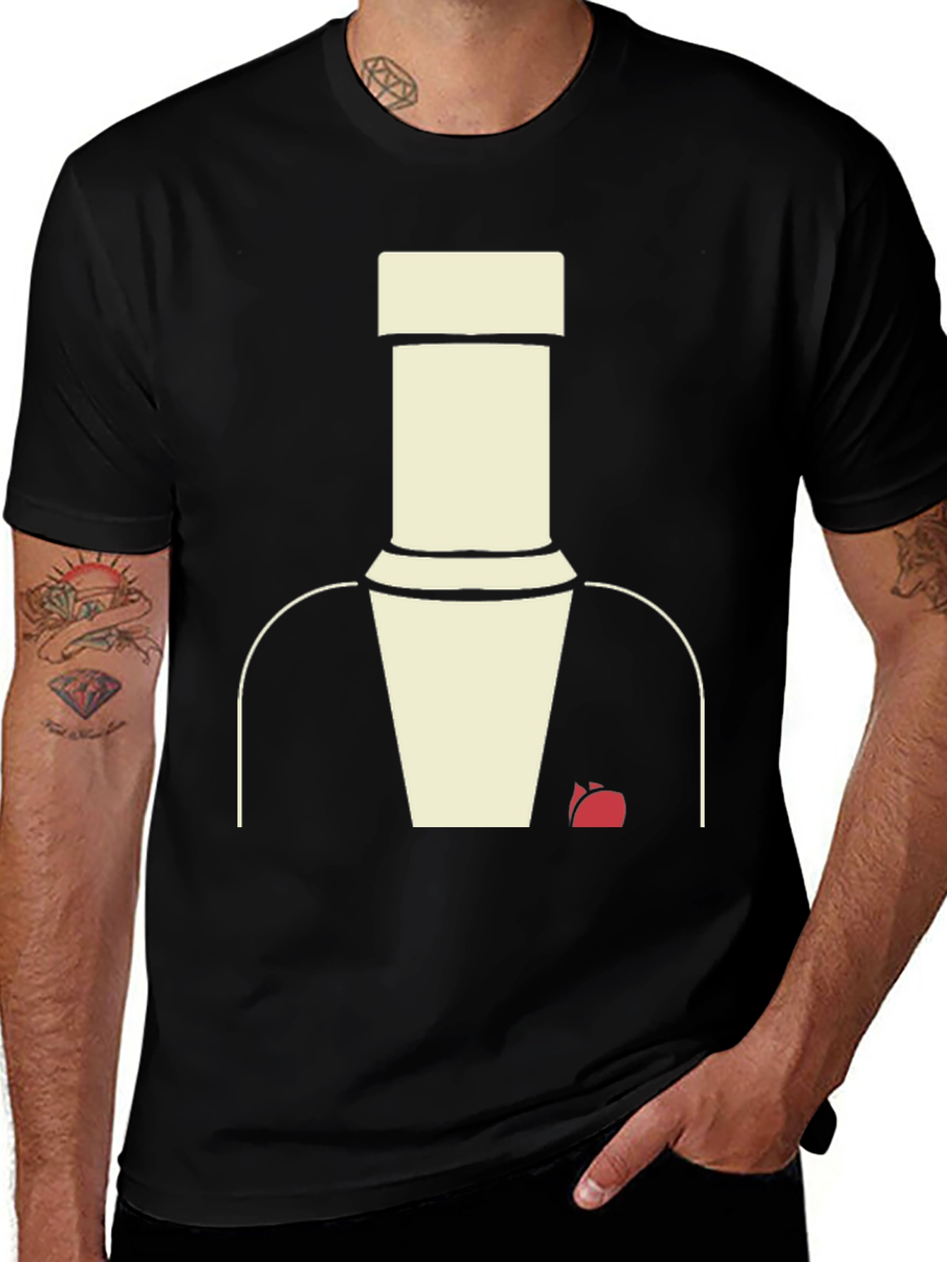 Abstract Suit T-Shirt - Modern Minimalist Style