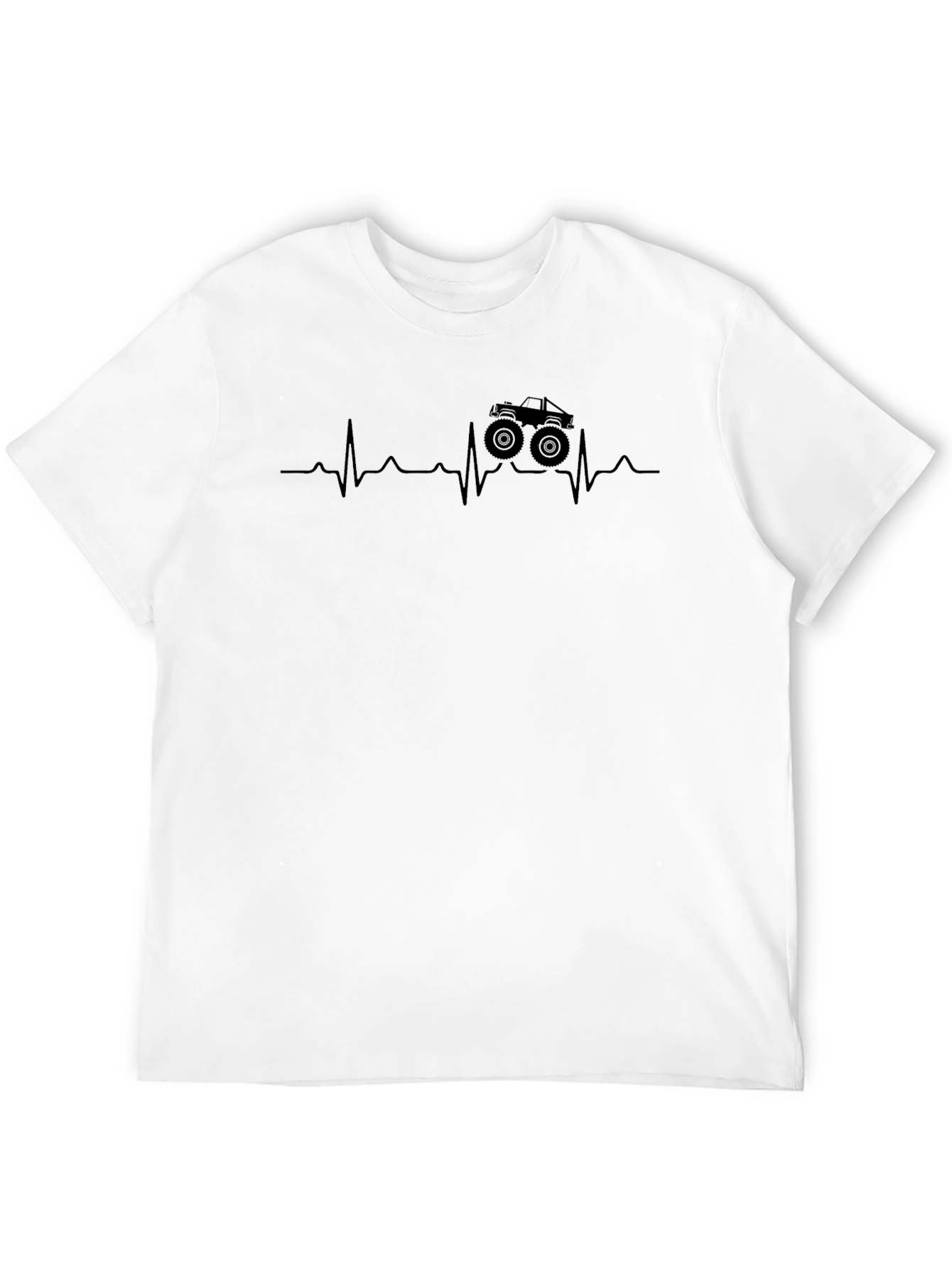 Monster Truck Heartbeat T-Shirt - Black