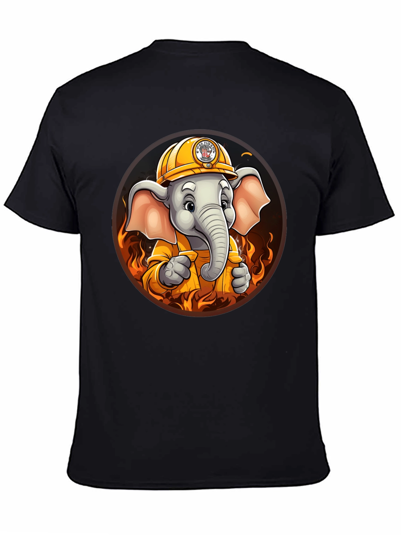 Elephant Firefighter Graphic T-Shirt