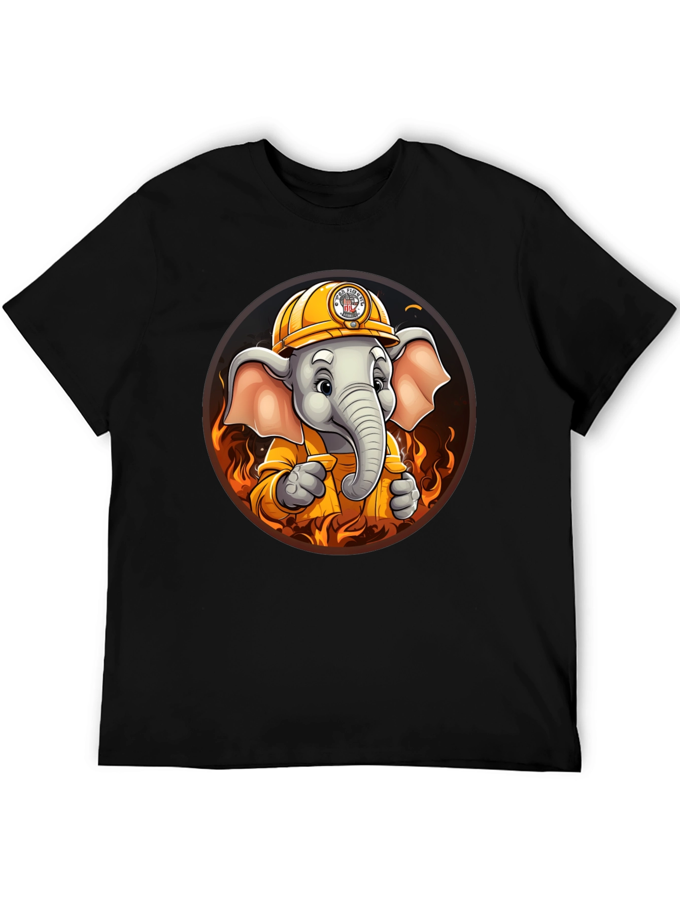 Elephant Firefighter Graphic T-Shirt