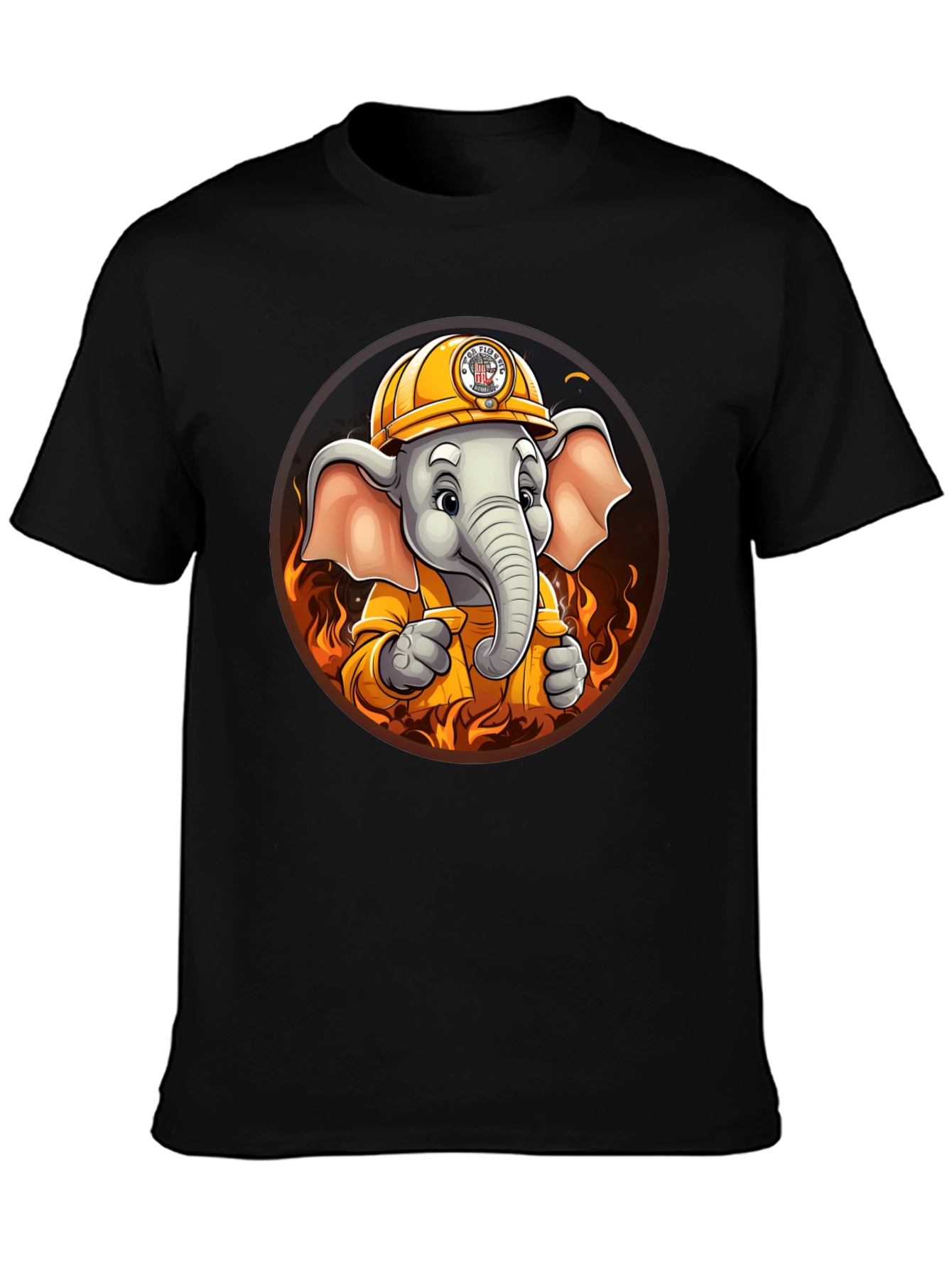 Elephant Firefighter Graphic T-Shirt
