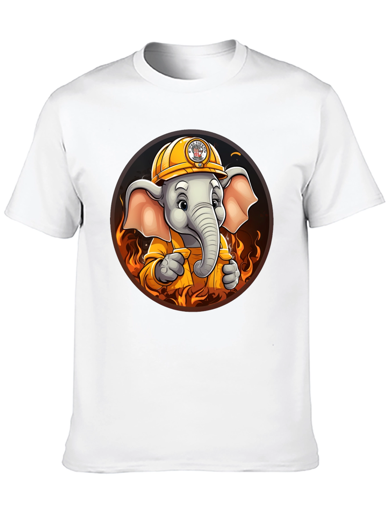 Elephant Firefighter Graphic T-Shirt