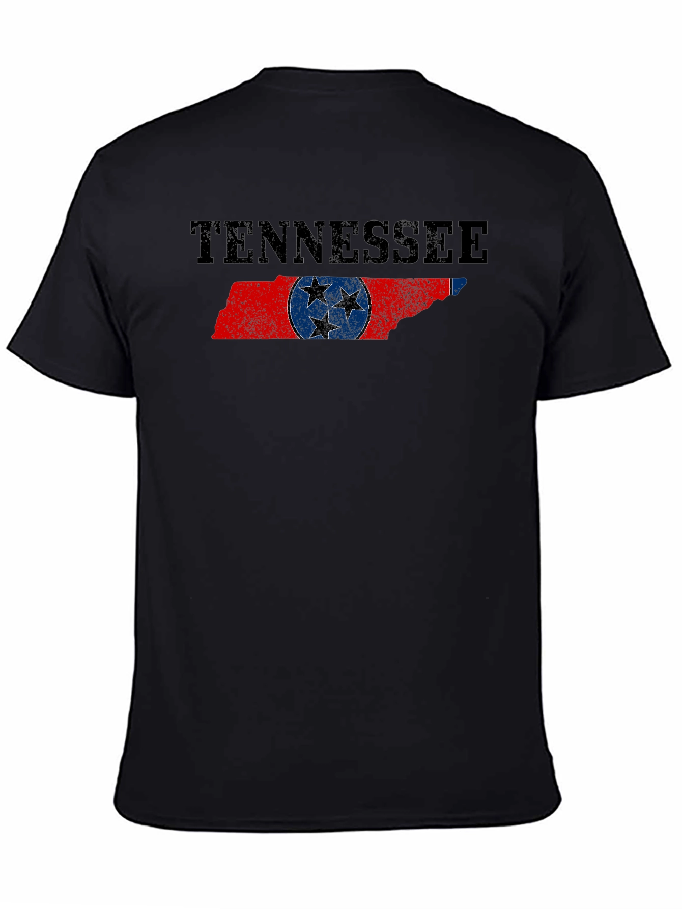 Tennessee Flag Graphic Print Black T-Shirt