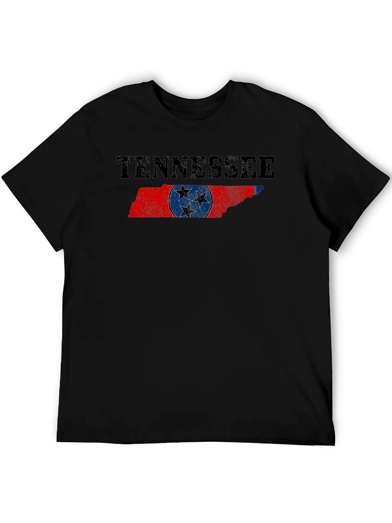 Tennessee Flag Graphic Print Black T-Shirt