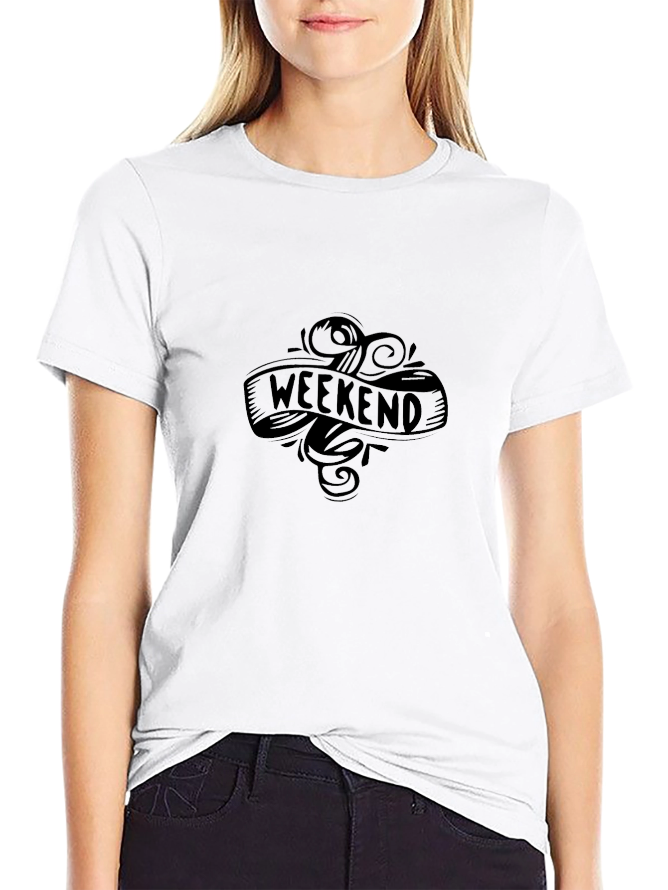 Weekend Graphic Tee - Black Short Sleeve T-Shirt