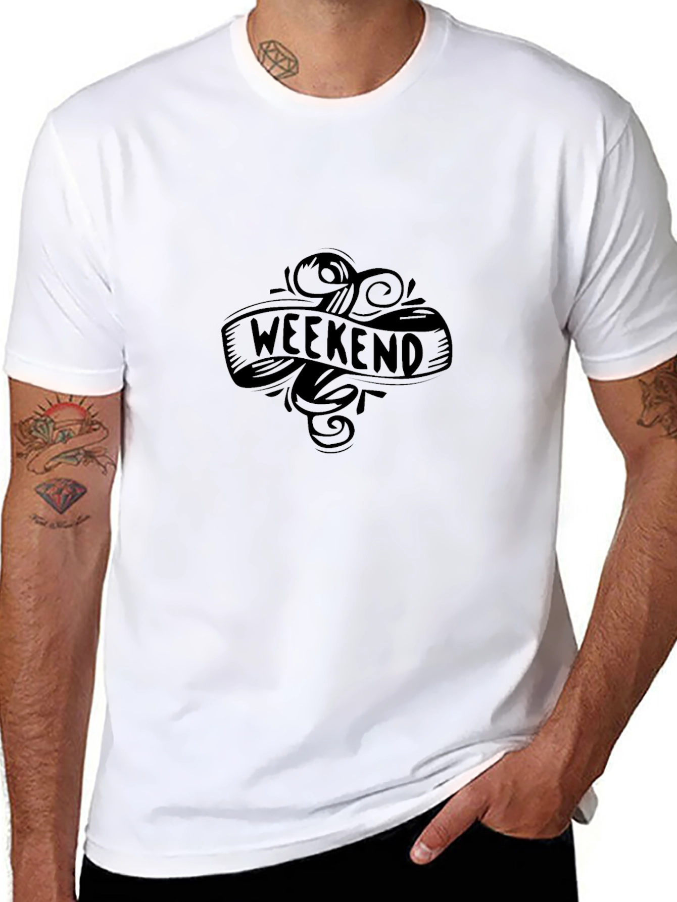 Weekend Graphic Tee - Black Short Sleeve T-Shirt