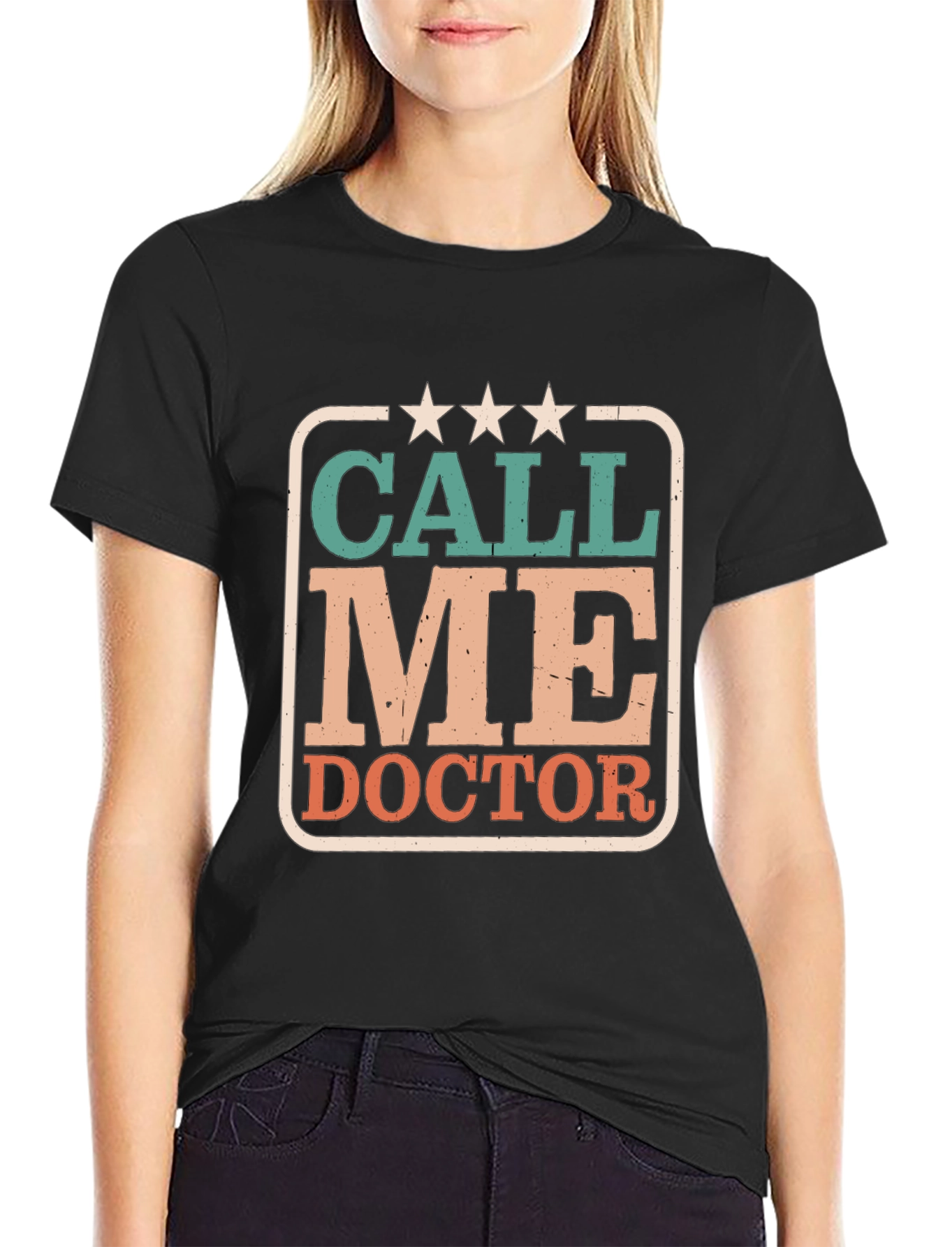 Call Me Doctor Graphic Tee - Black