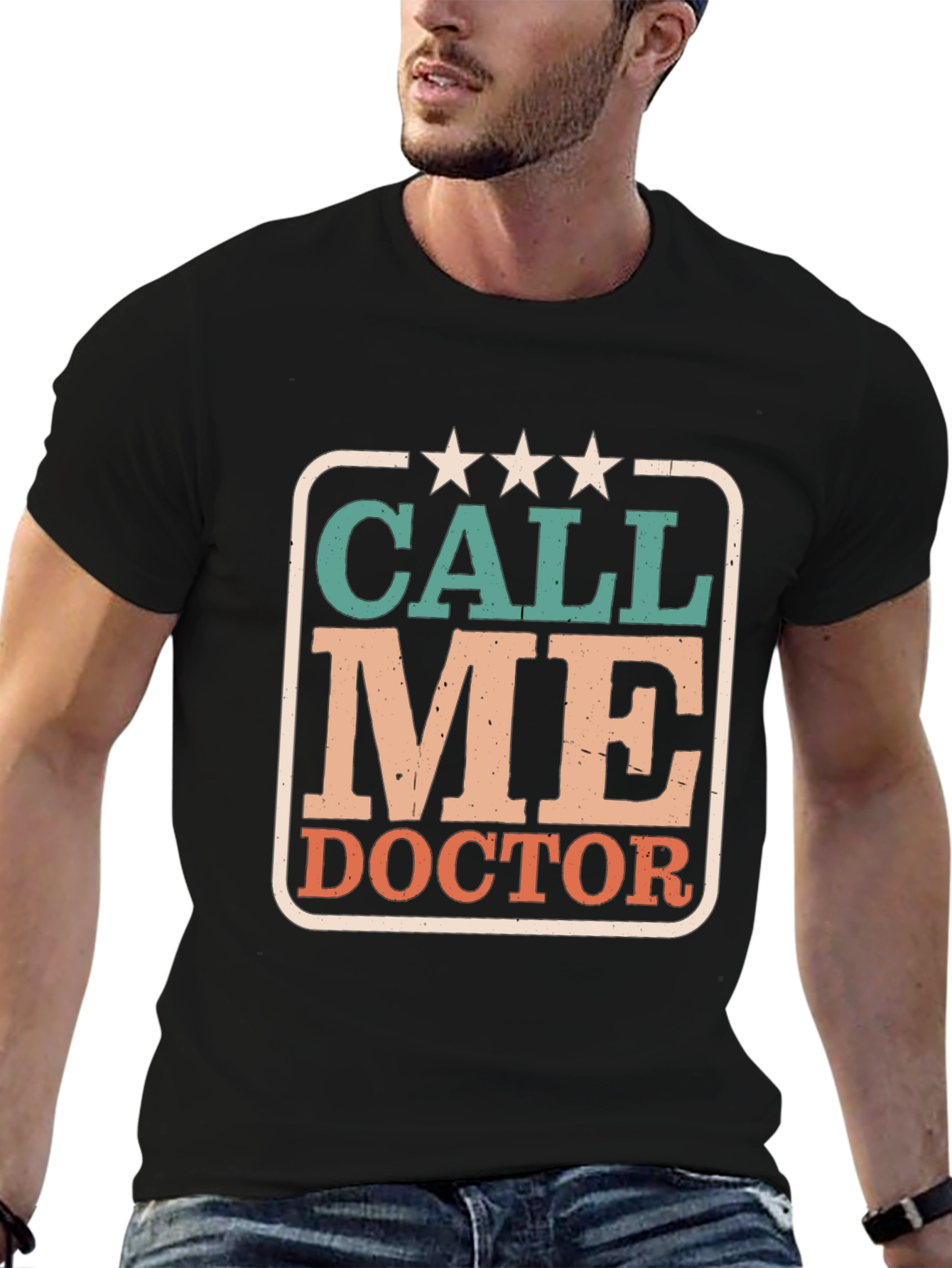 Call Me Doctor Graphic Tee - Black