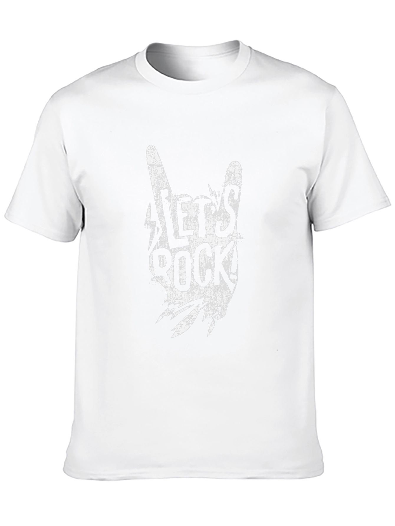 Lets Rock Graphic Tee - Black Cotton T-Shirt