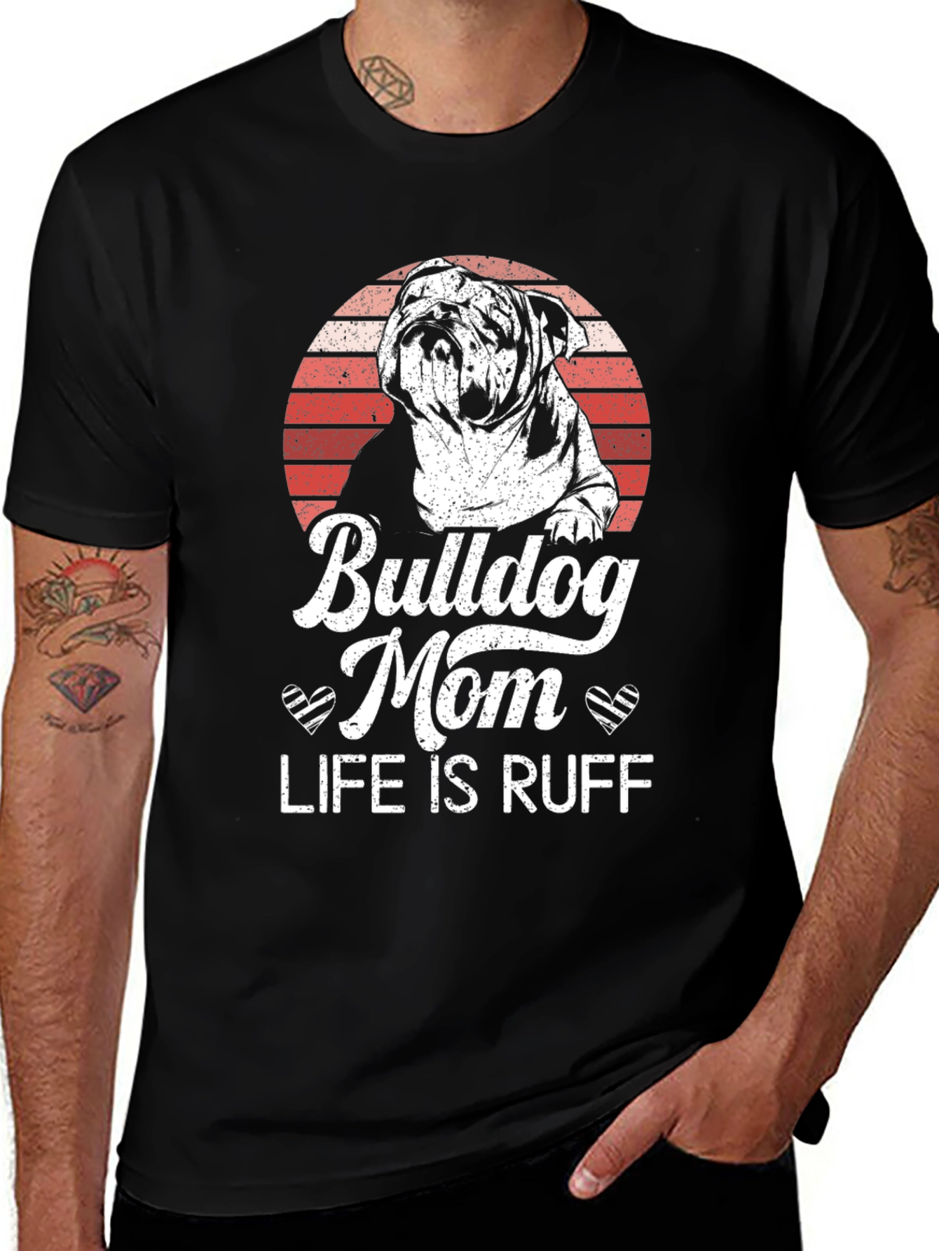 Bulldog Mom T-Shirt - Life is Ruff