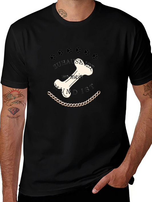 Dog Bone Graphic Tee - Home Is Where My Dog Is
