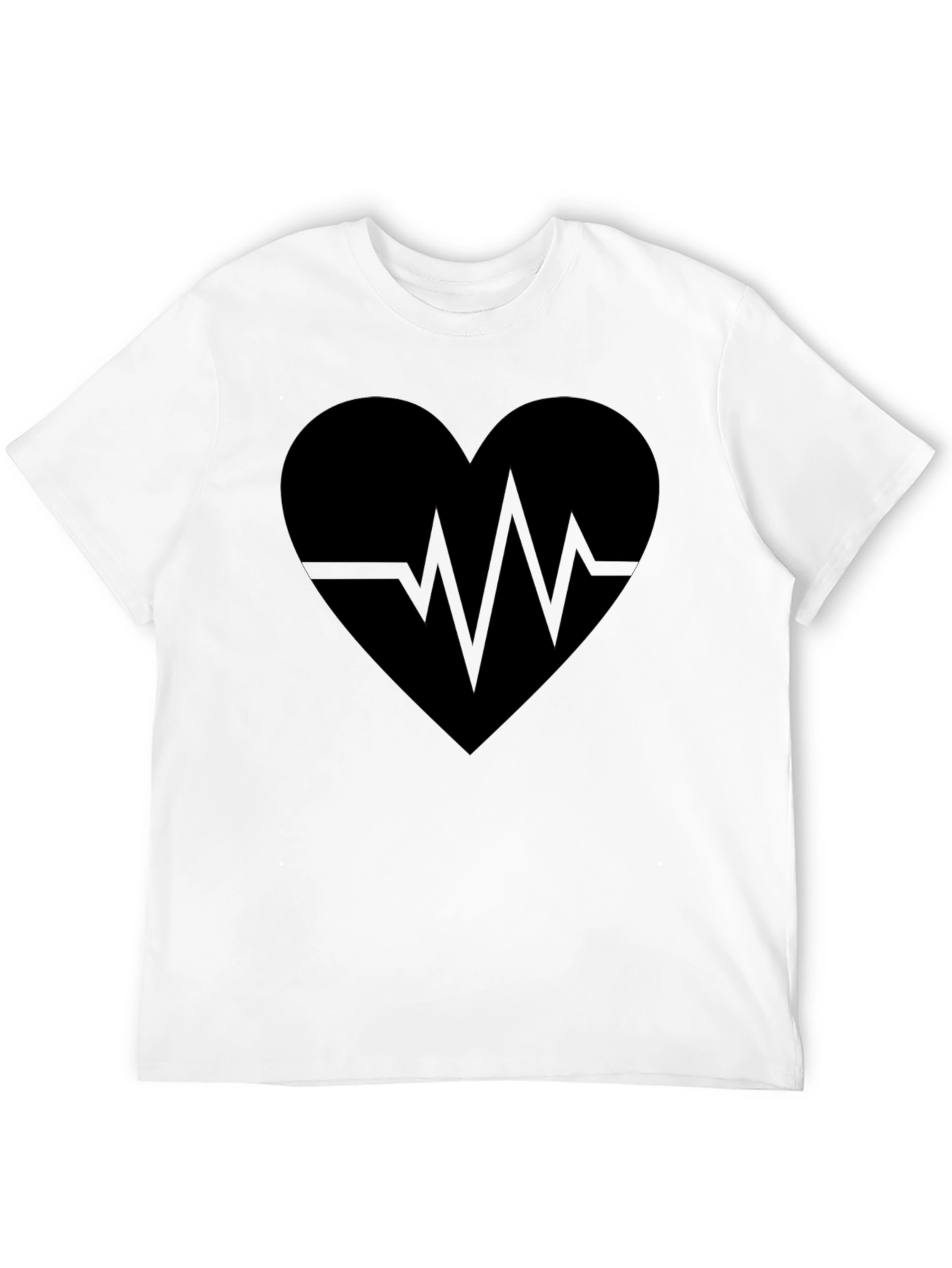 Heartbeat Heart Graphic Tee - Trendy Black T-Shirt