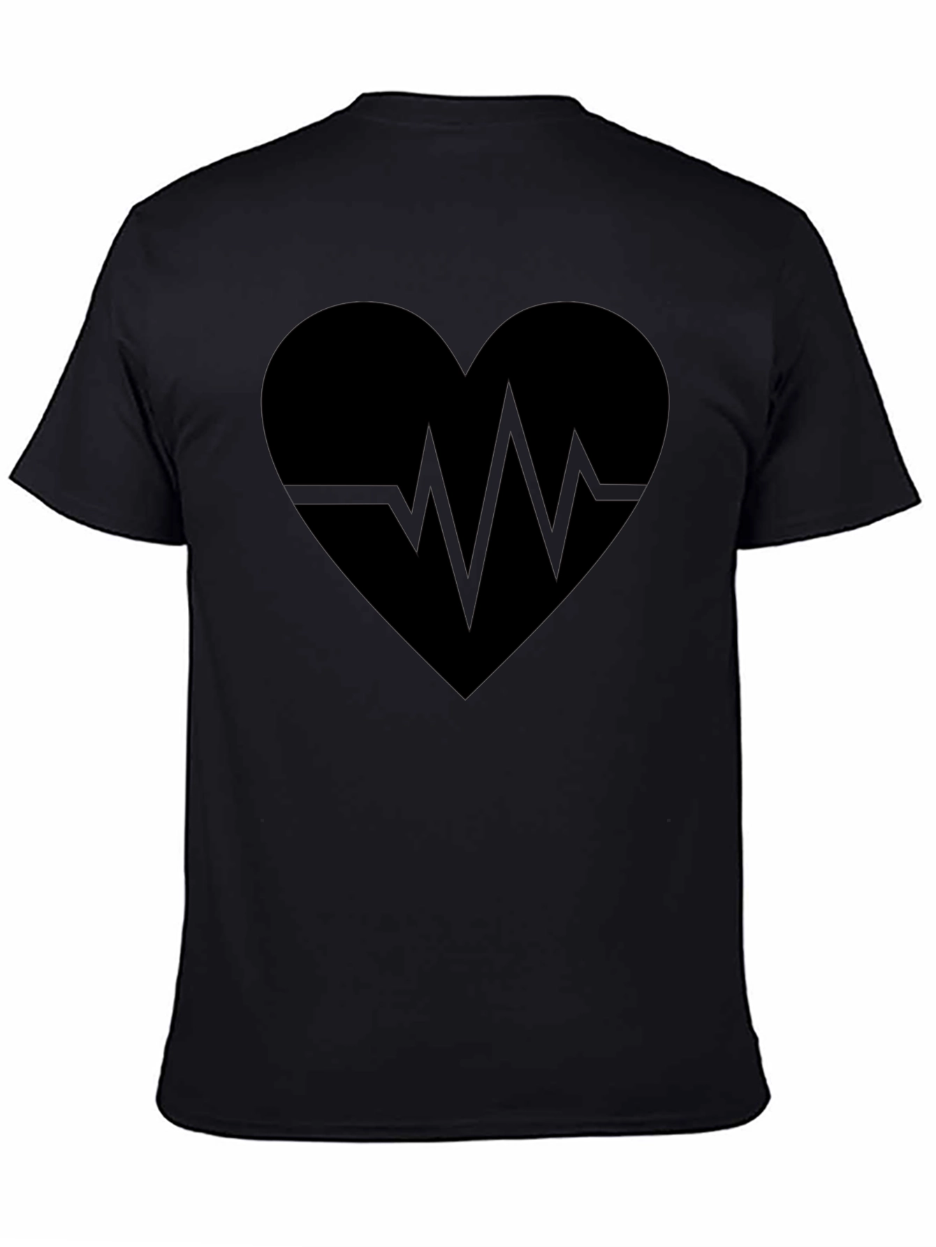 Heartbeat Heart Graphic Tee - Trendy Black T-Shirt