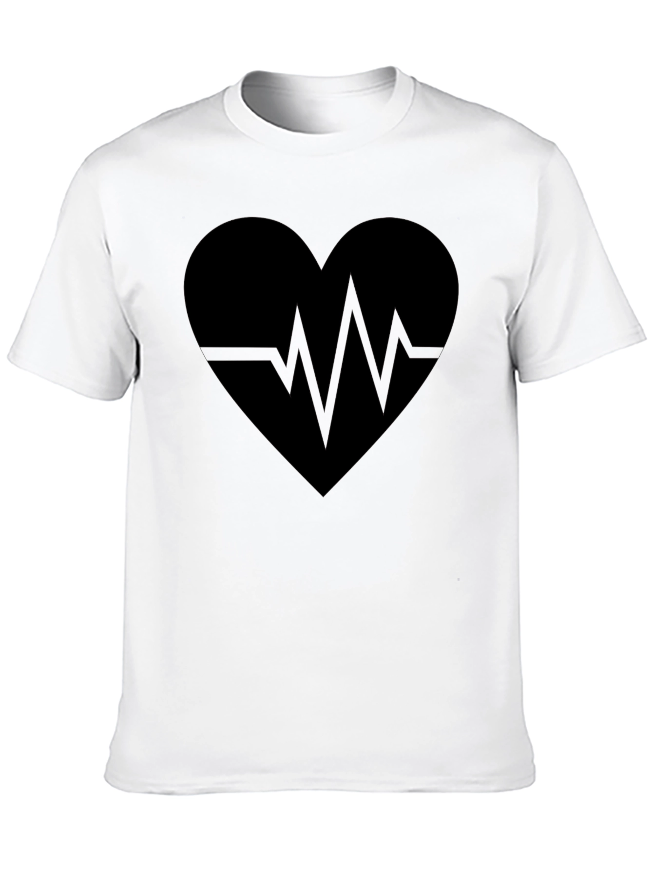 Heartbeat Heart Graphic Tee - Trendy Black T-Shirt