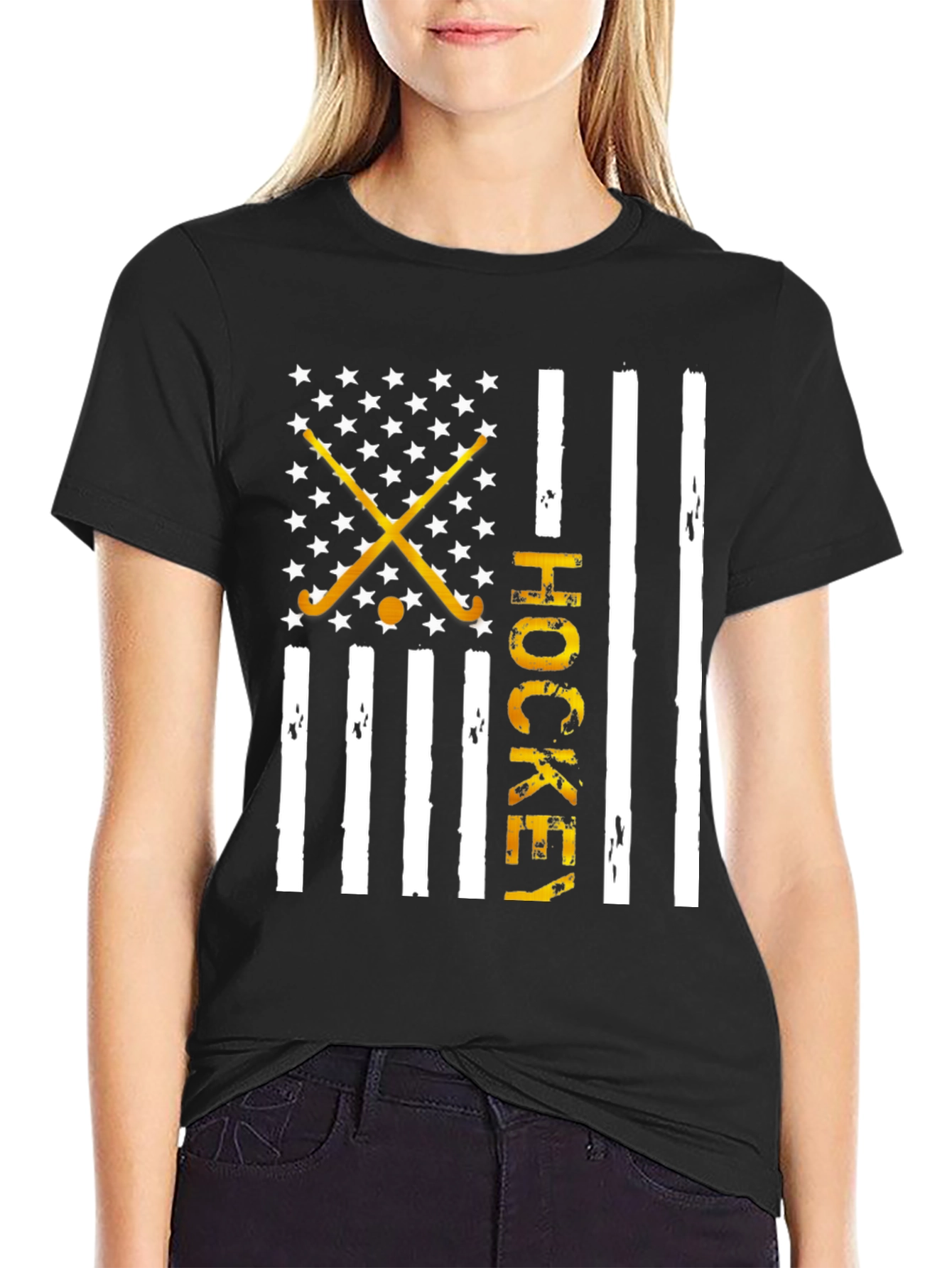 Hockey USA Flag Graphic Tee